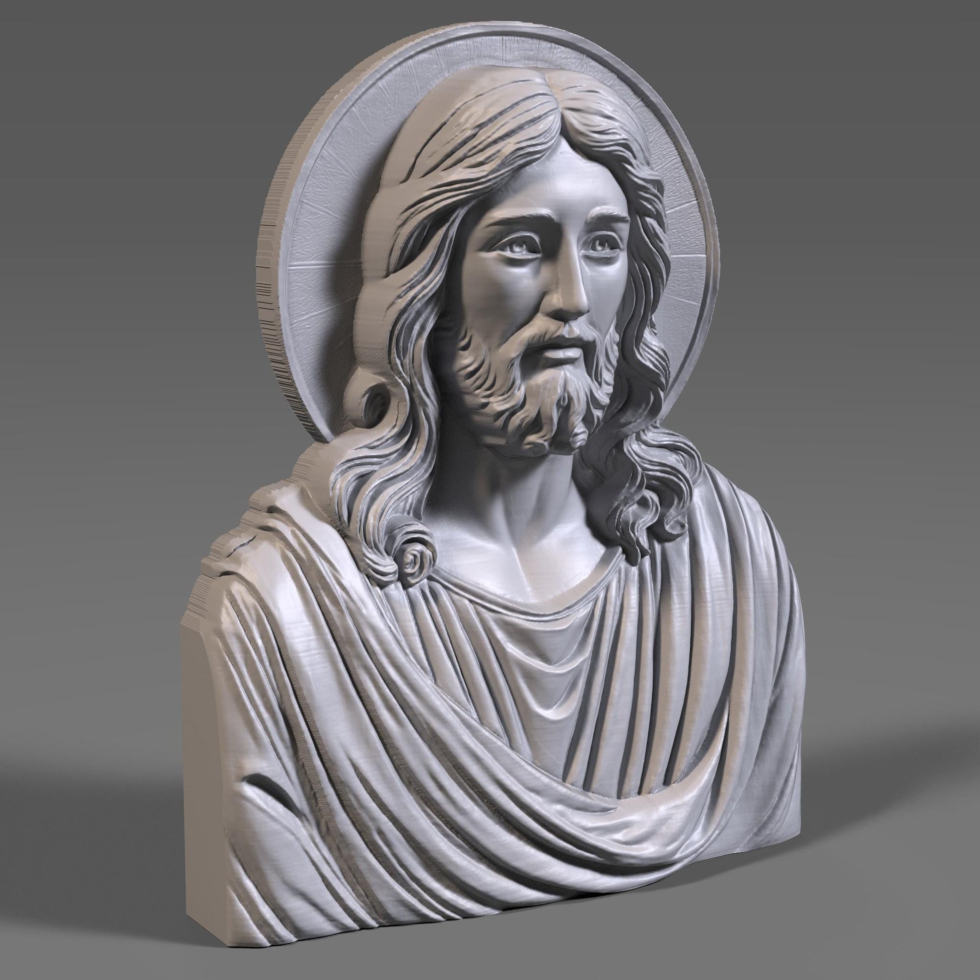 Jesus Christ 3D Bas Relief Model: CNC, Laser, 3D Printing (Digital Download)
