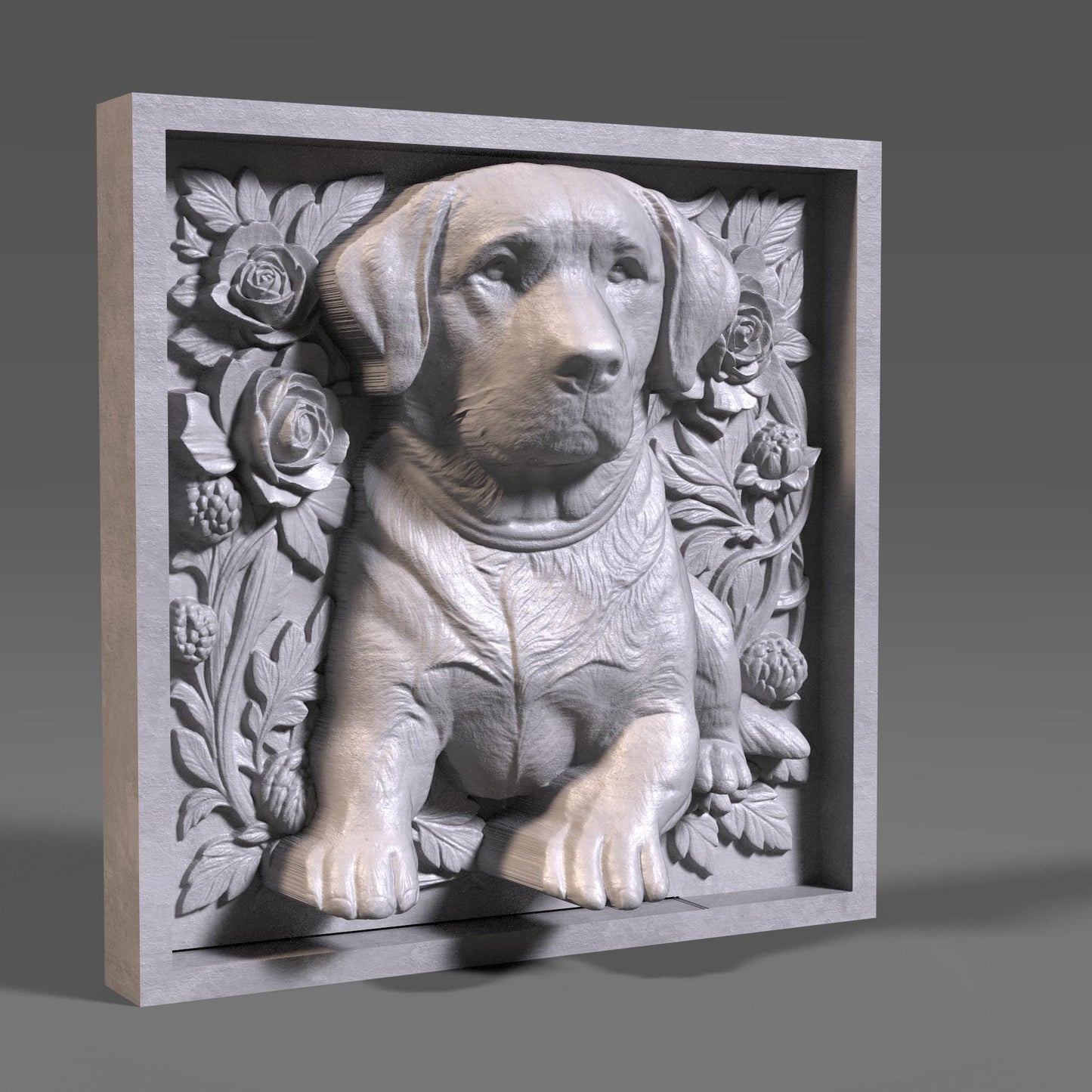 Labrador Retriever 3D Relief Model: CNC Carving, Laser Engraving (Digital Download)
