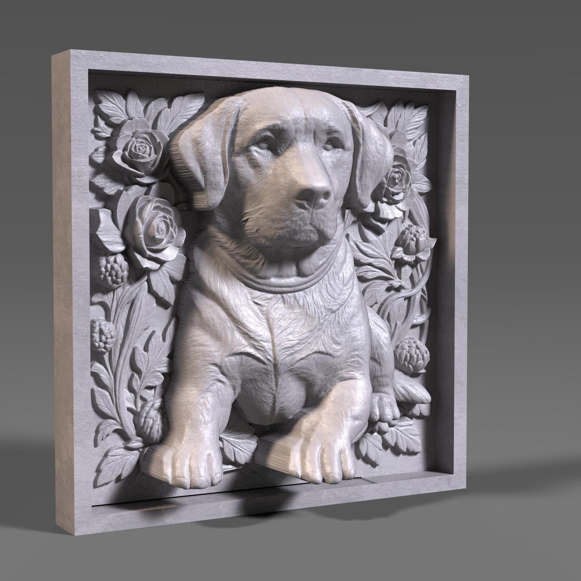 Labrador Retriever 3D Relief Model: CNC Carving, Laser Engraving (Digital Download)