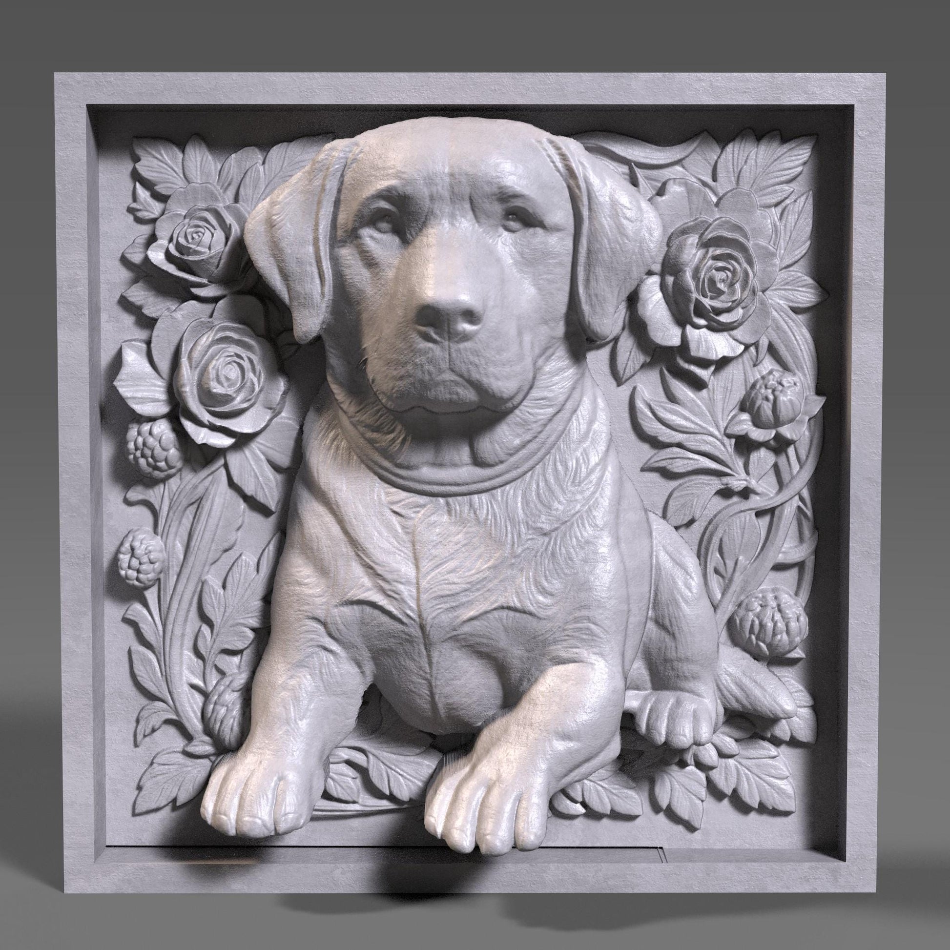 Labrador Retriever 3D Relief Model: CNC Carving, Laser Engraving (Digital Download)