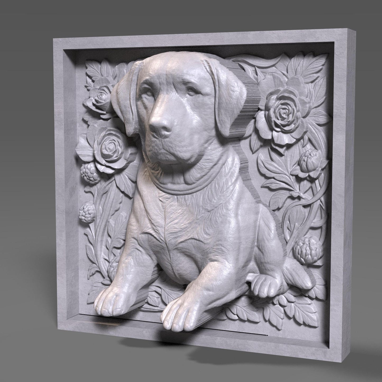 Labrador Retriever 3D Relief Model: CNC Carving, Laser Engraving (Digital Download)