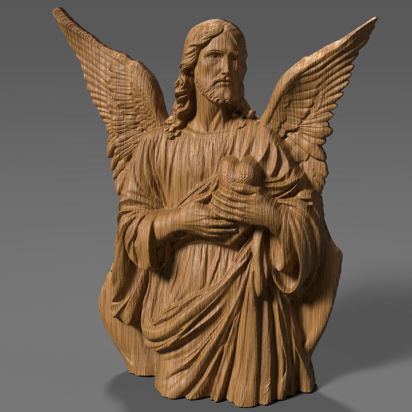 Jesus Christ 3D Relief Model: CNC Carving, Laser Engraving, 3D Printing (Digital Download)