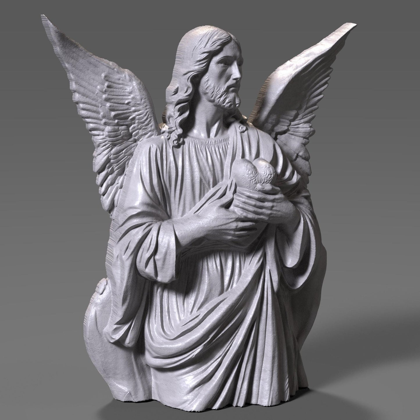 Jesus Christ 3D Relief Model: CNC Carving, Laser Engraving, 3D Printing (Digital Download)