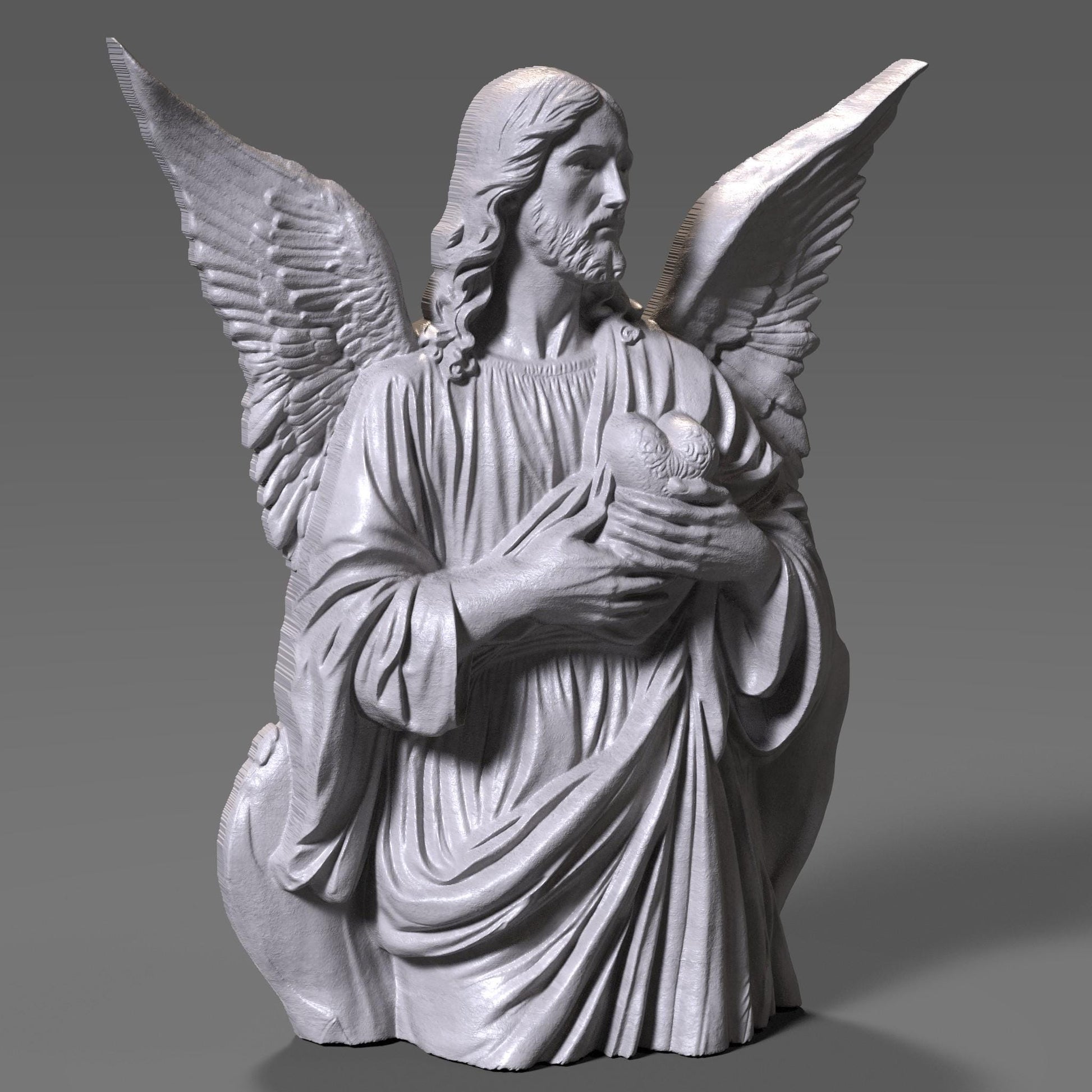 Jesus Christ 3D Relief Model: CNC Carving, Laser Engraving, 3D Printing (Digital Download)