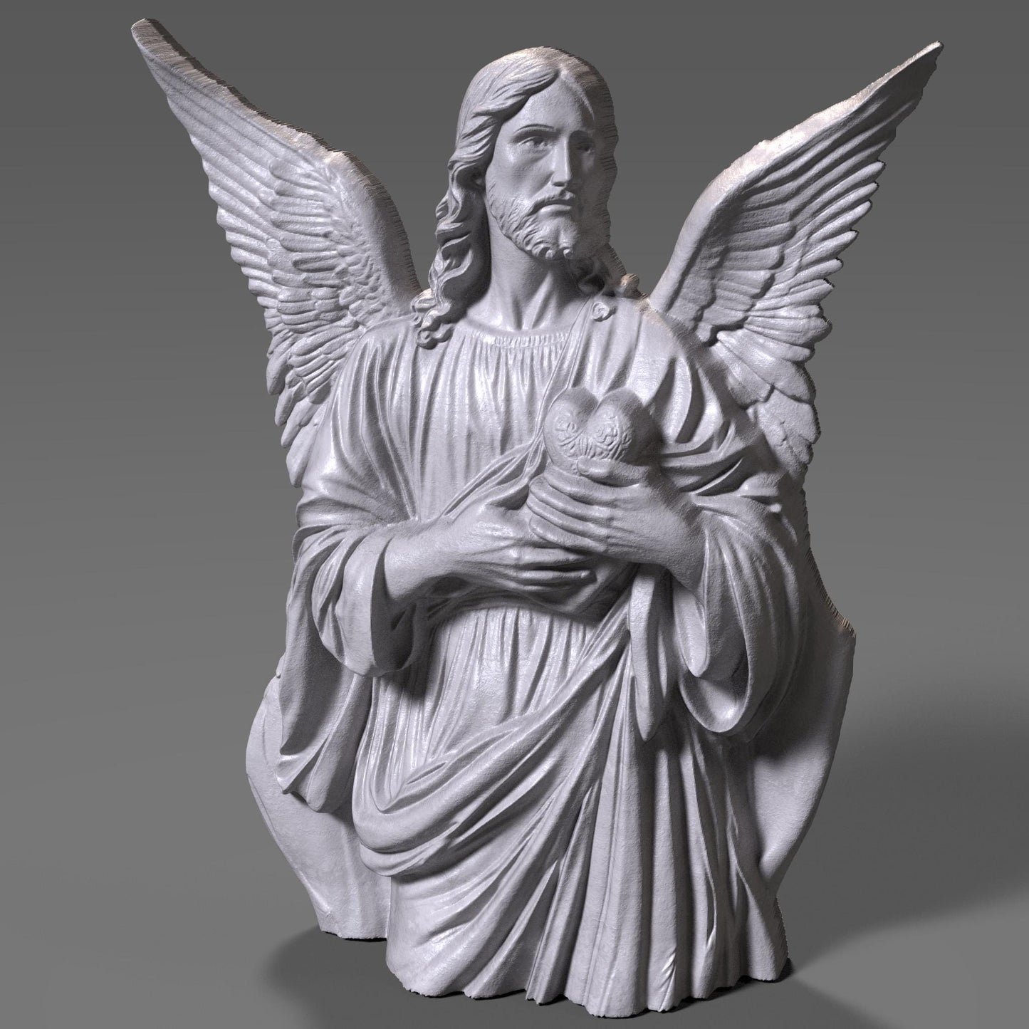 Jesus Christ 3D Relief Model: CNC Carving, Laser Engraving, 3D Printing (Digital Download)