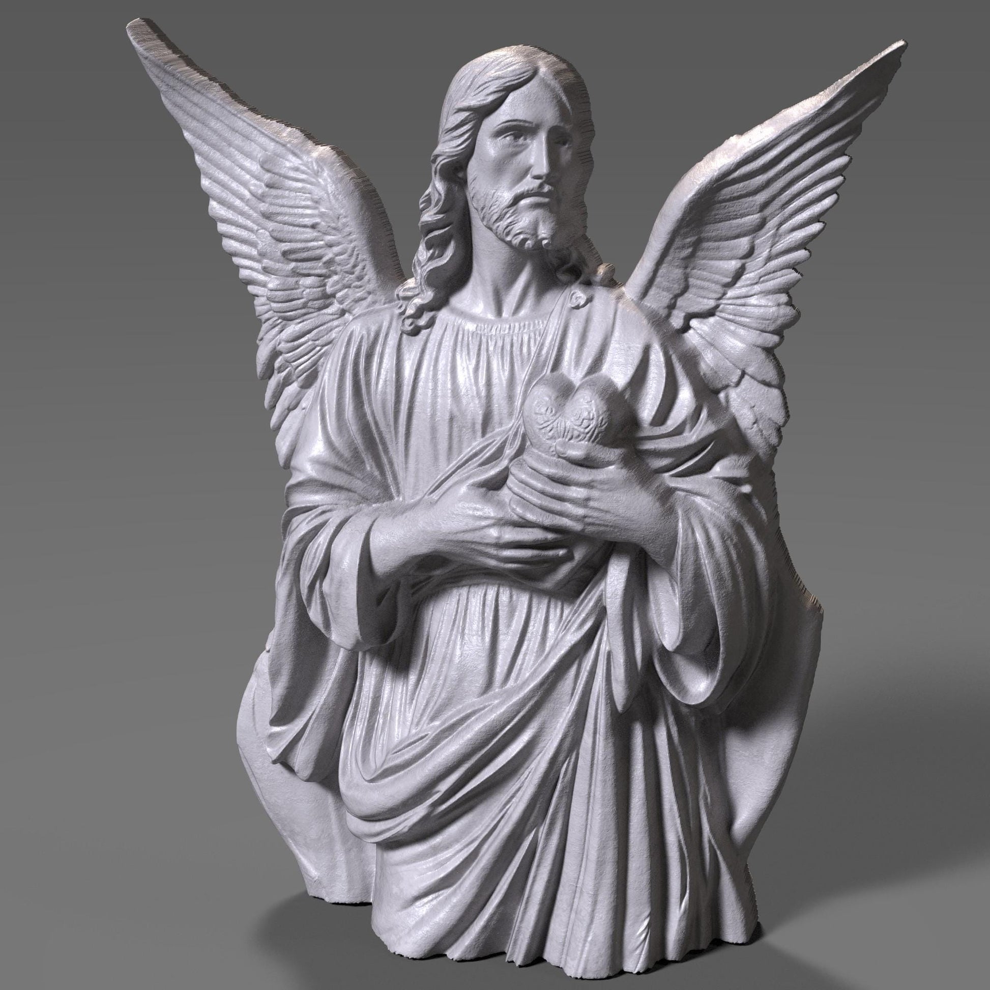Jesus Christ 3D Relief Model: CNC Carving, Laser Engraving, 3D Printing (Digital Download)