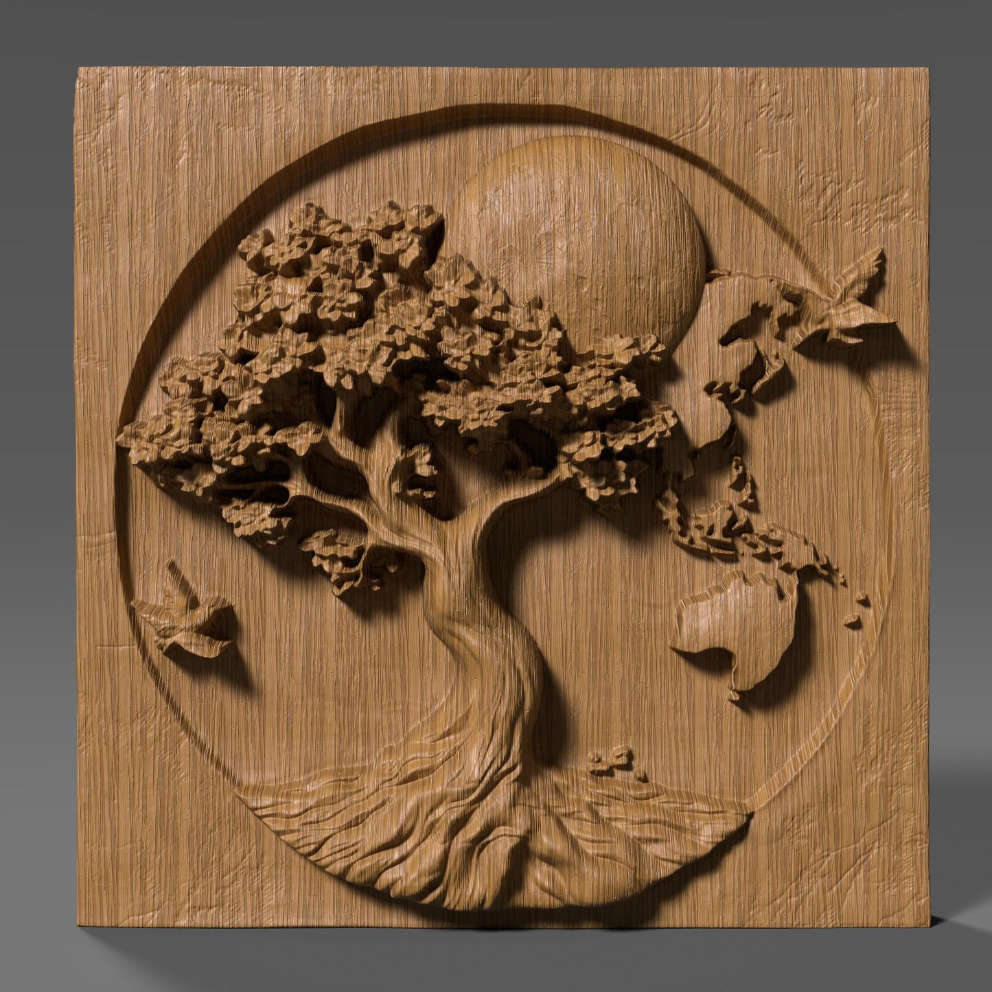 Earth Day Tree of Life 3D Relief Model: CNC Carving STL (Digital Download)