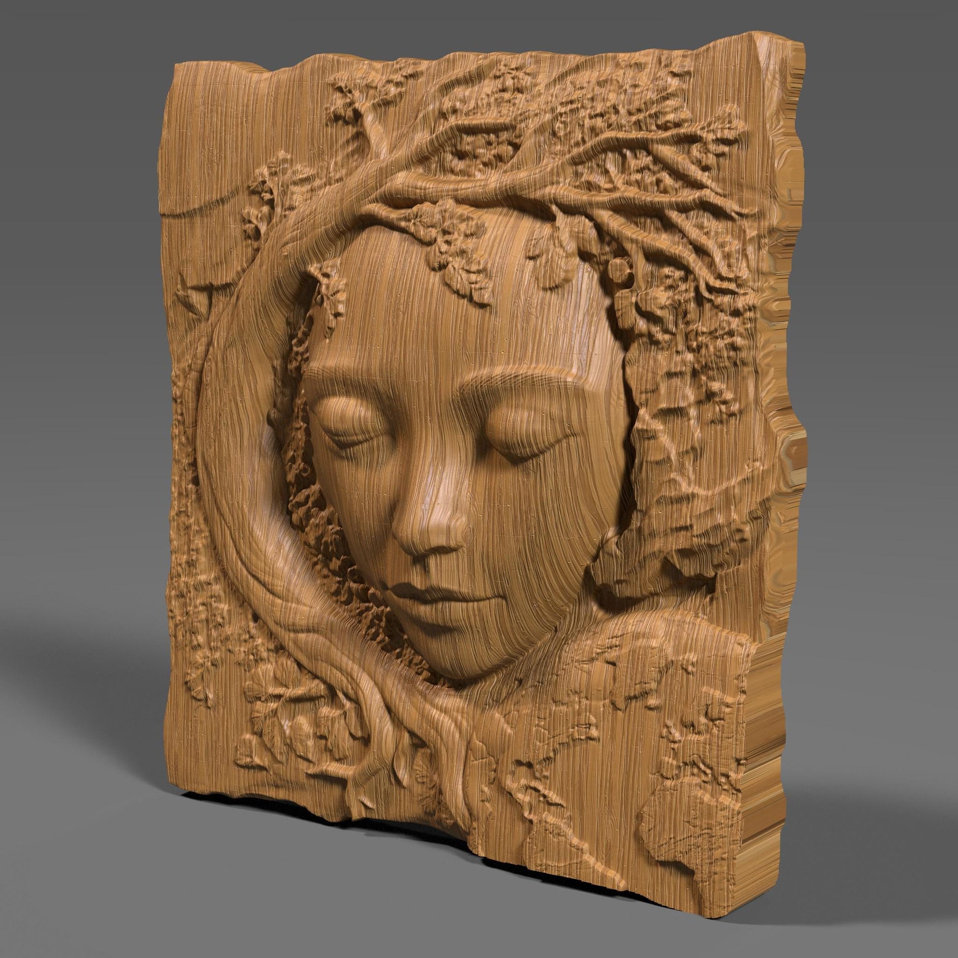 Mother Earth 3D Relief Model: CNC Carving, Laser Engraving (Digital Download)