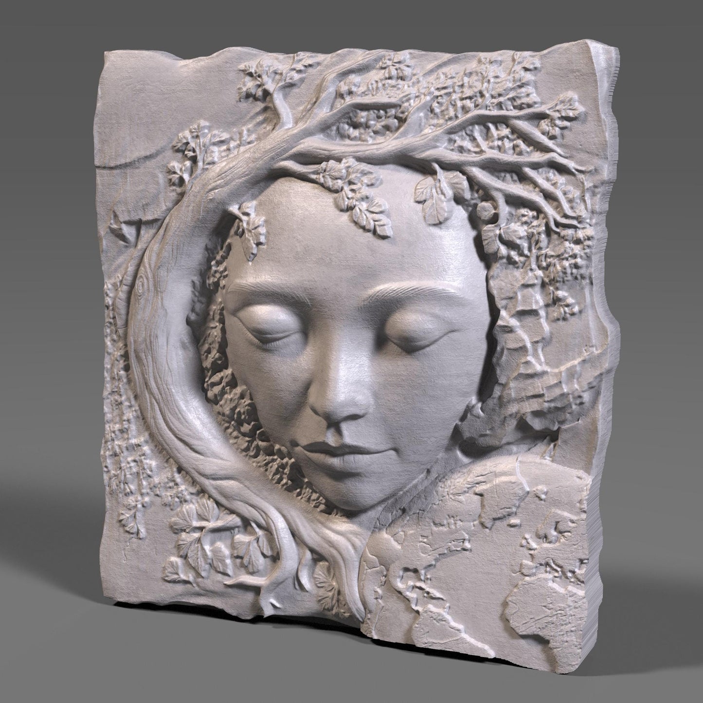 Mother Earth 3D Relief Model: CNC Carving, Laser Engraving (Digital Download)