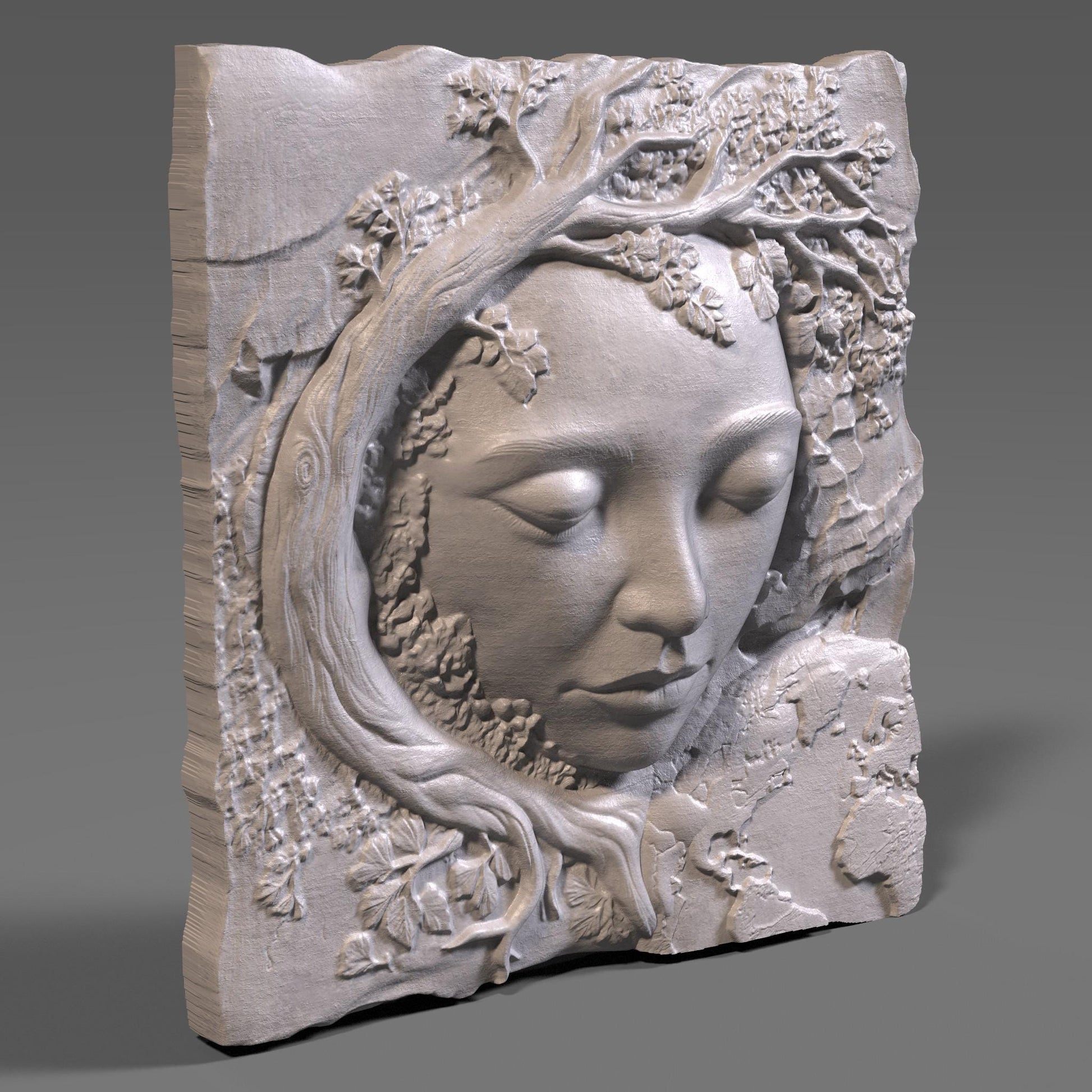 Mother Earth 3D Relief Model: CNC Carving, Laser Engraving (Digital Download)