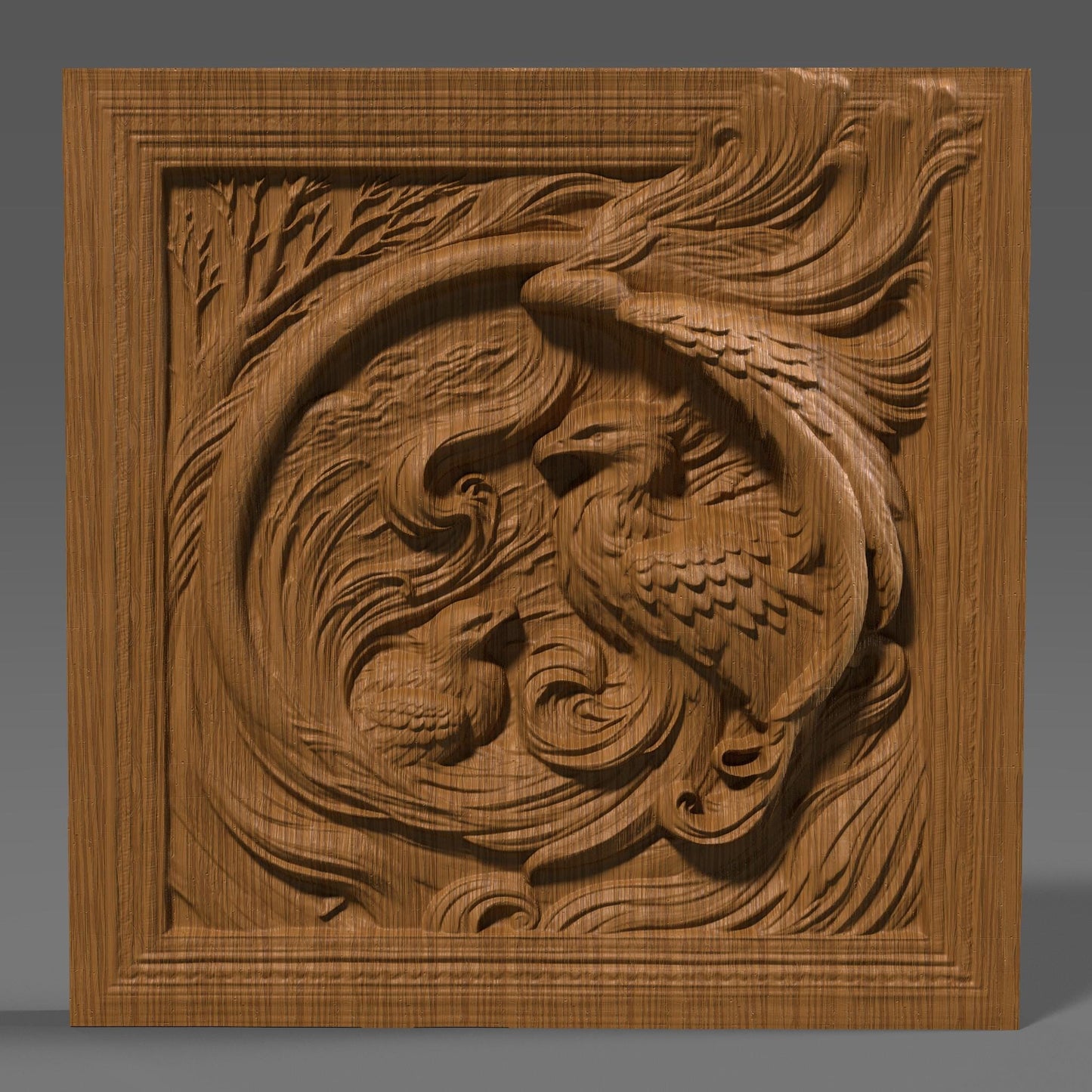 Eagle Family 3D Relief Model: CNC Carving, Laser Engraving (Digital Download)