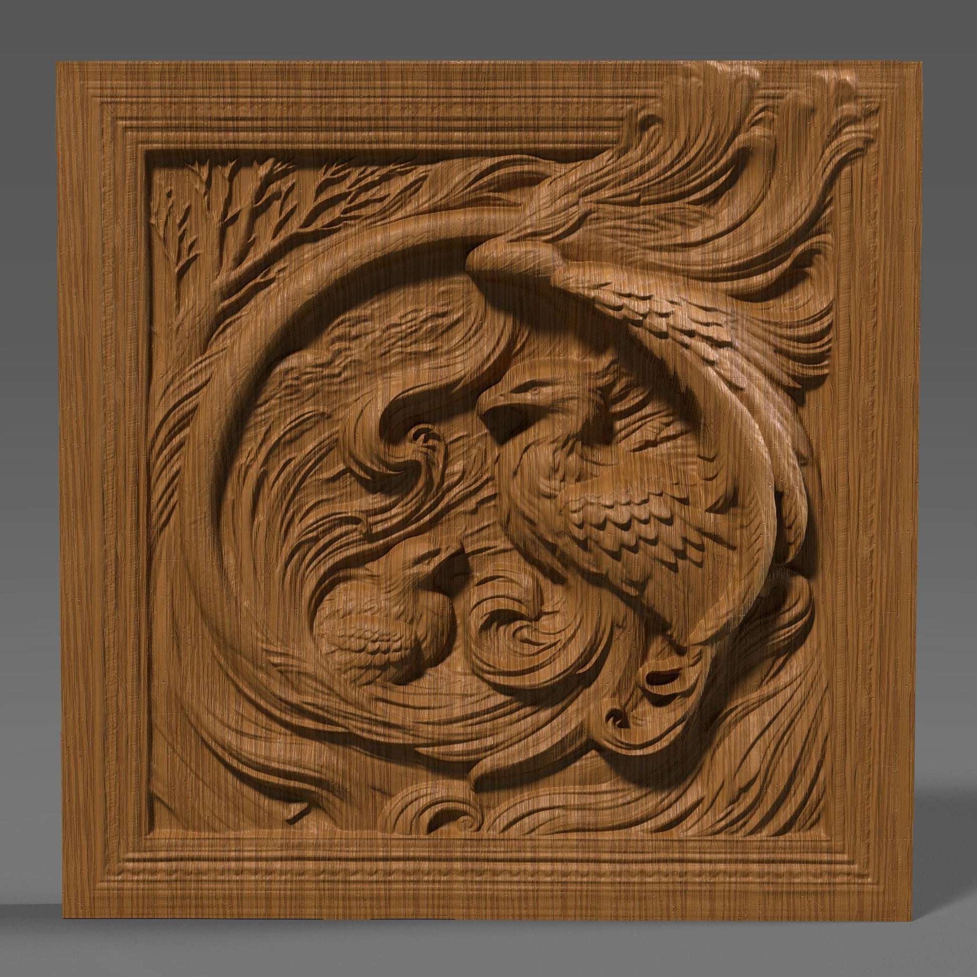 Eagle Family 3D Relief Model: CNC Carving, Laser Engraving (Digital Download)