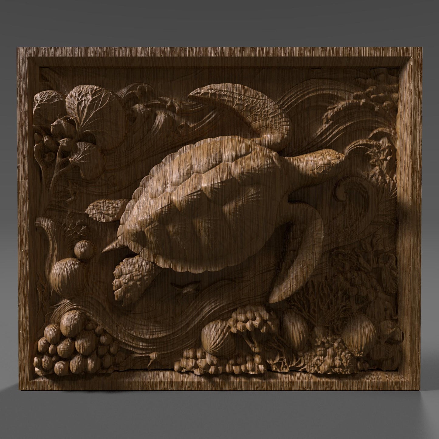 Sea Turtle 3D Relief Model: CNC Carving, Laser Engraving (Digital Download)