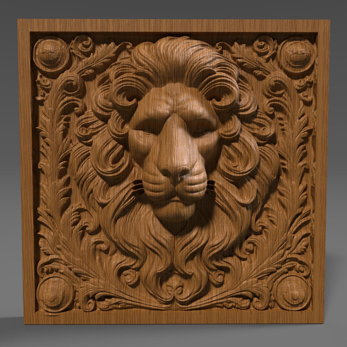 Lion Head 3D Relief Model: CNC Carving, Laser Engraving (STL File)