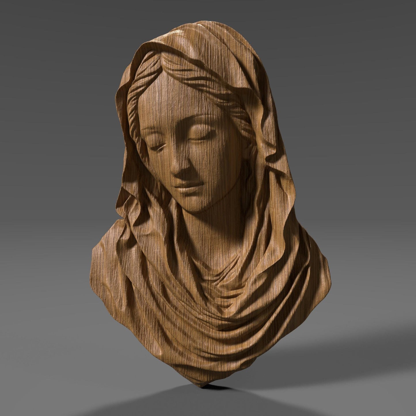 Mother Mary 3D Relief Model: CNC Carving, Laser Engraving (Digital Download)