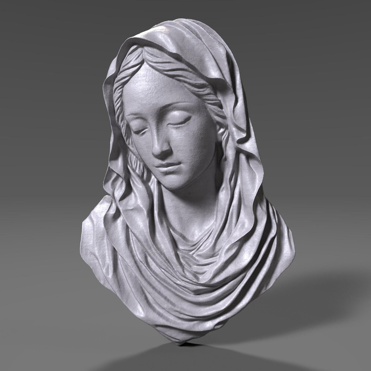 Mother Mary 3D Relief Model: CNC Carving, Laser Engraving (Digital Download)