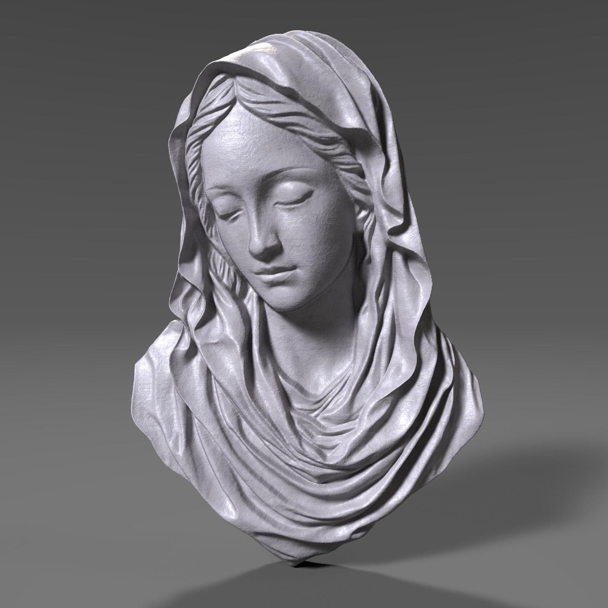 Mother Mary 3D Relief Model: CNC Carving, Laser Engraving (Digital Download)