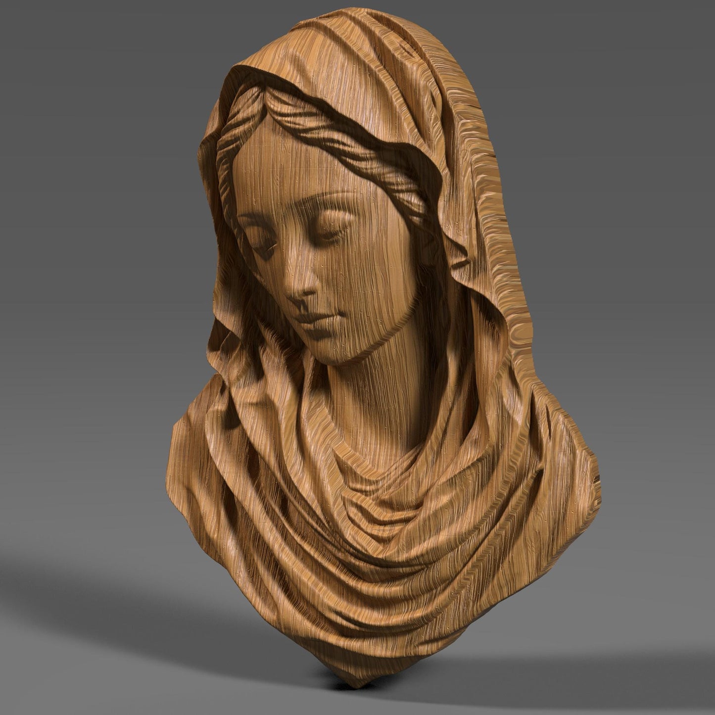 Mother Mary 3D Relief Model: CNC Carving, Laser Engraving (Digital Download)