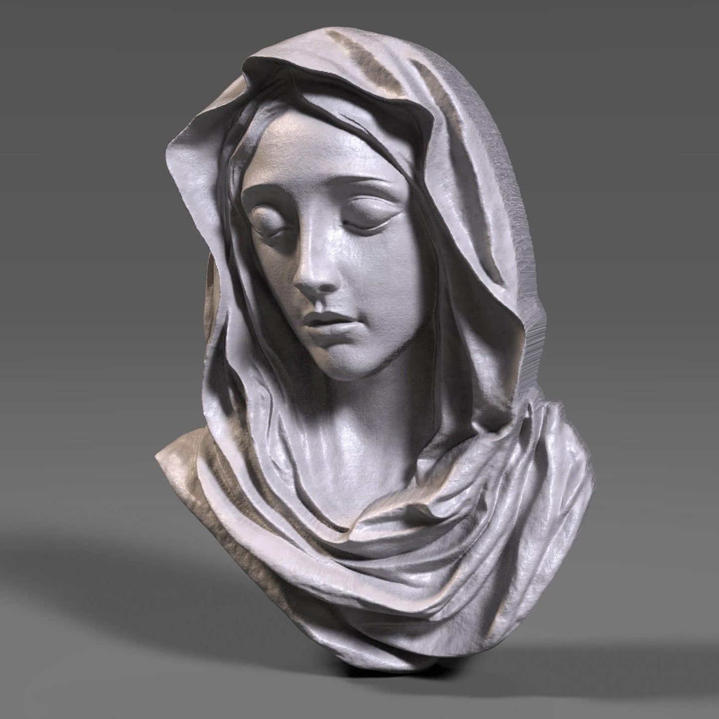 Mother Mary 3D Relief Model: CNC Carving, Laser Engraving (Digital Download)