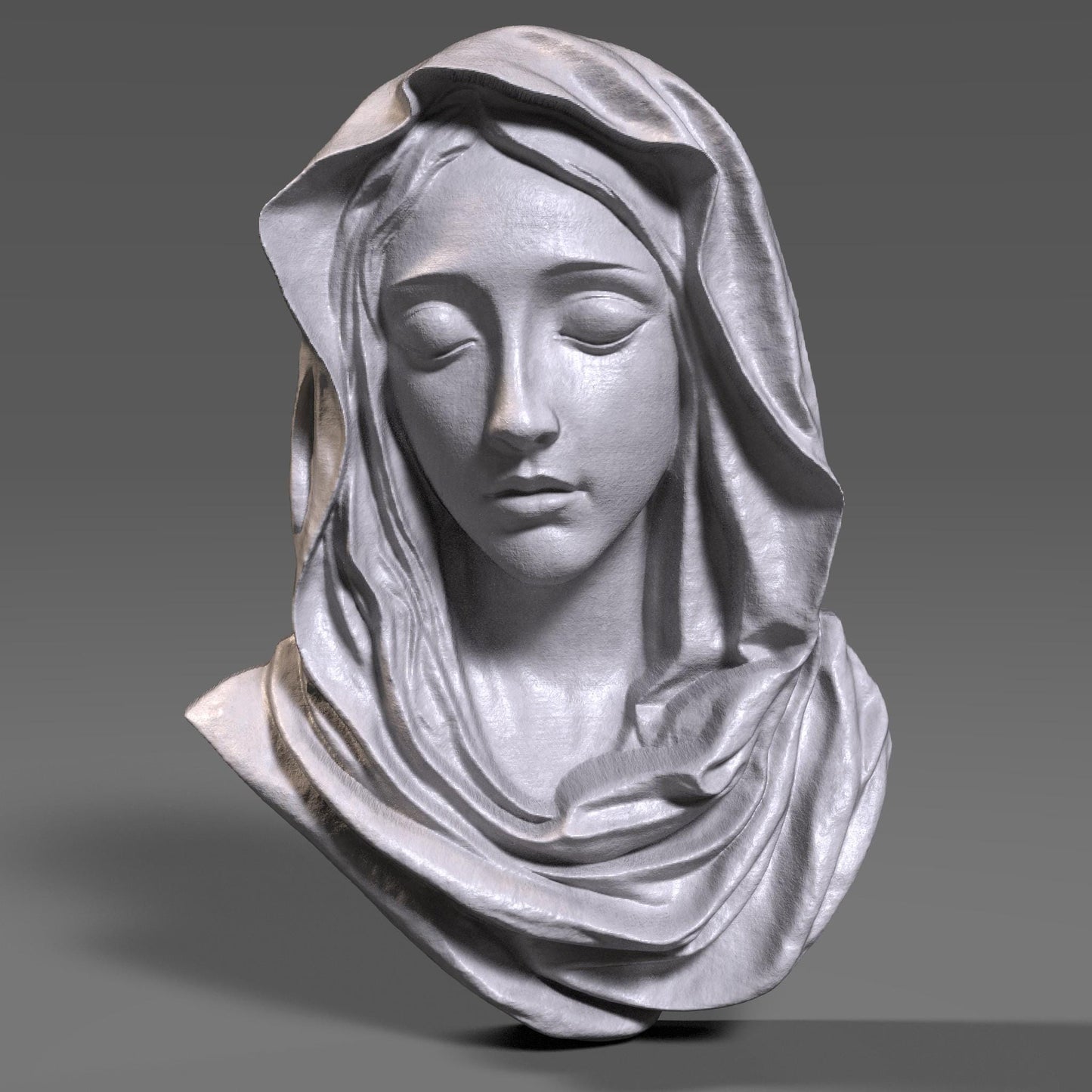 Mother Mary 3D Relief Model: CNC Carving, Laser Engraving (Digital Download)