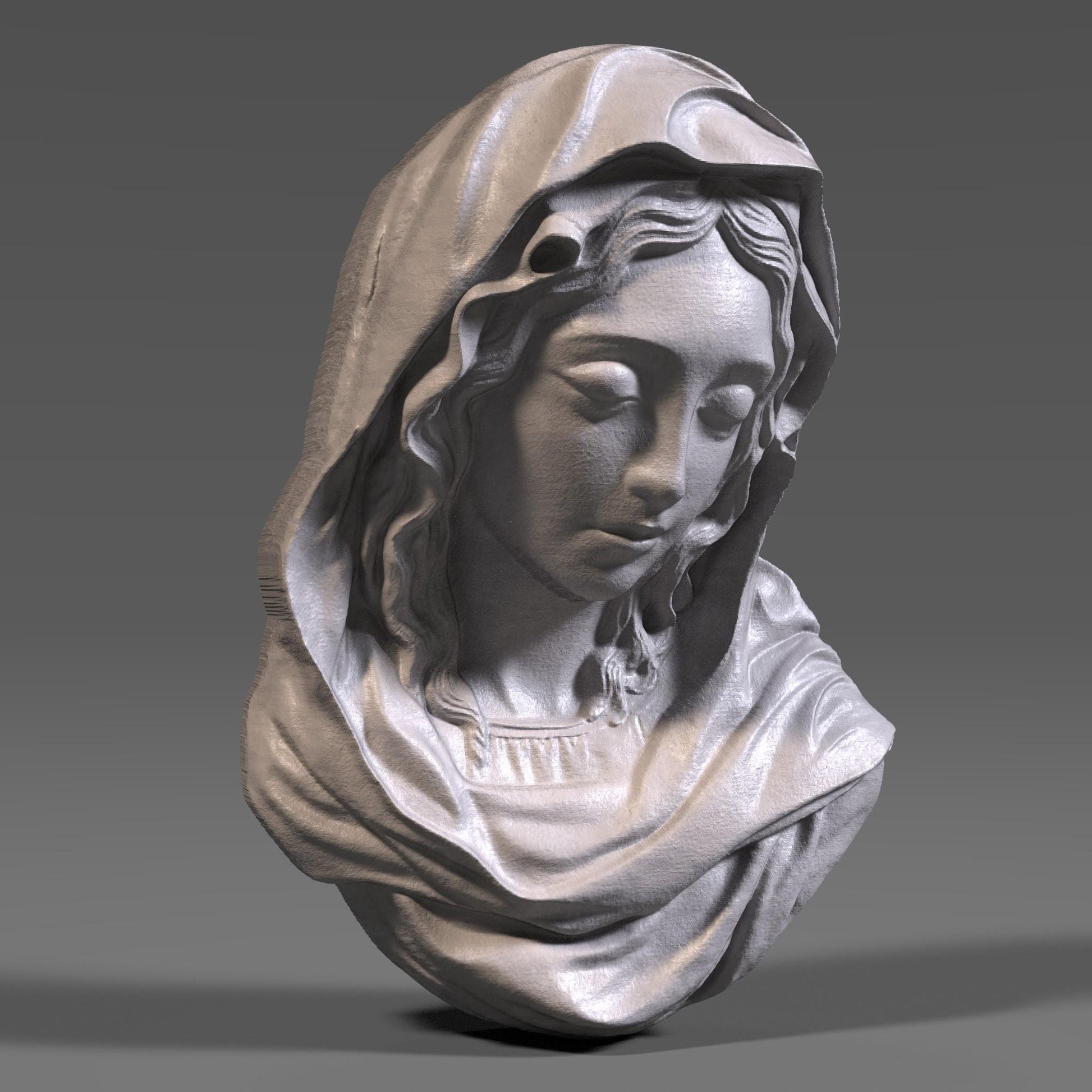 Mother Mary STL File: 3D Relief Model, CNC Carving (Digital Download)