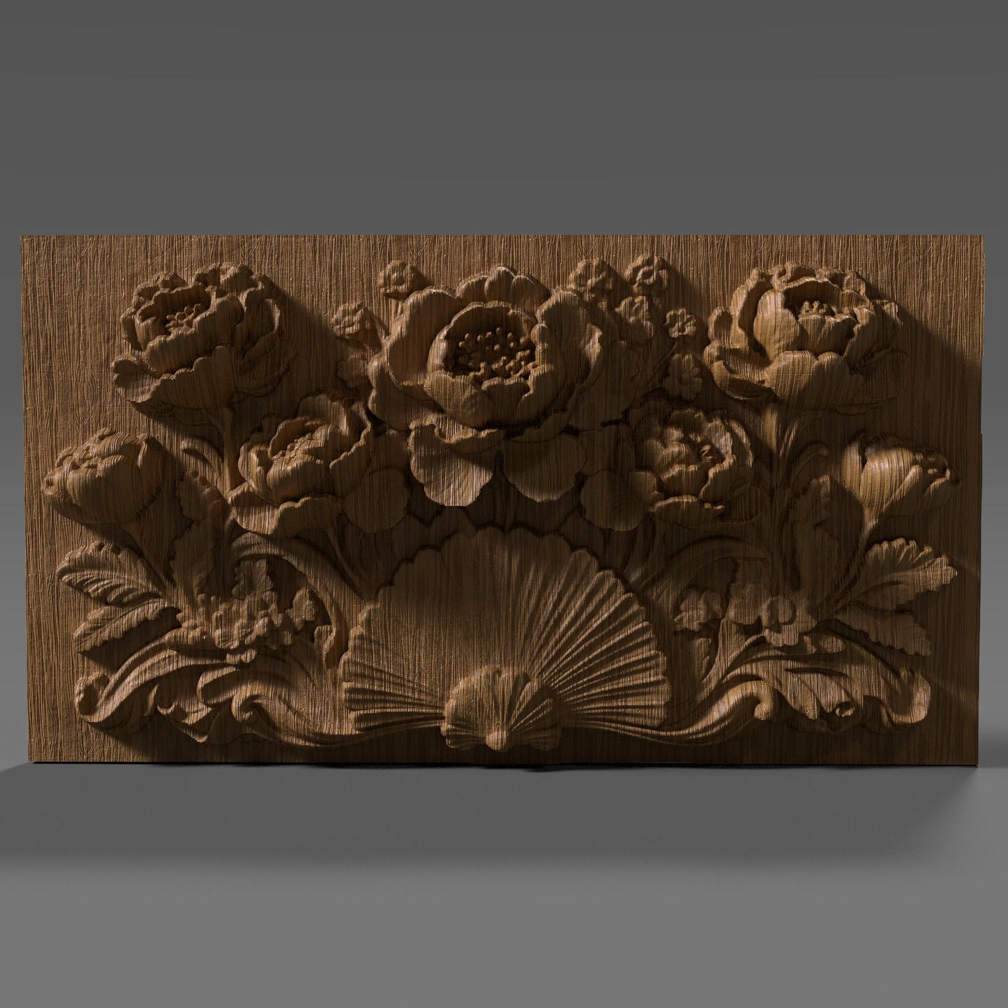Cherry Blossom 3D Relief: Floral CNC Carving Panel (Digital Download)