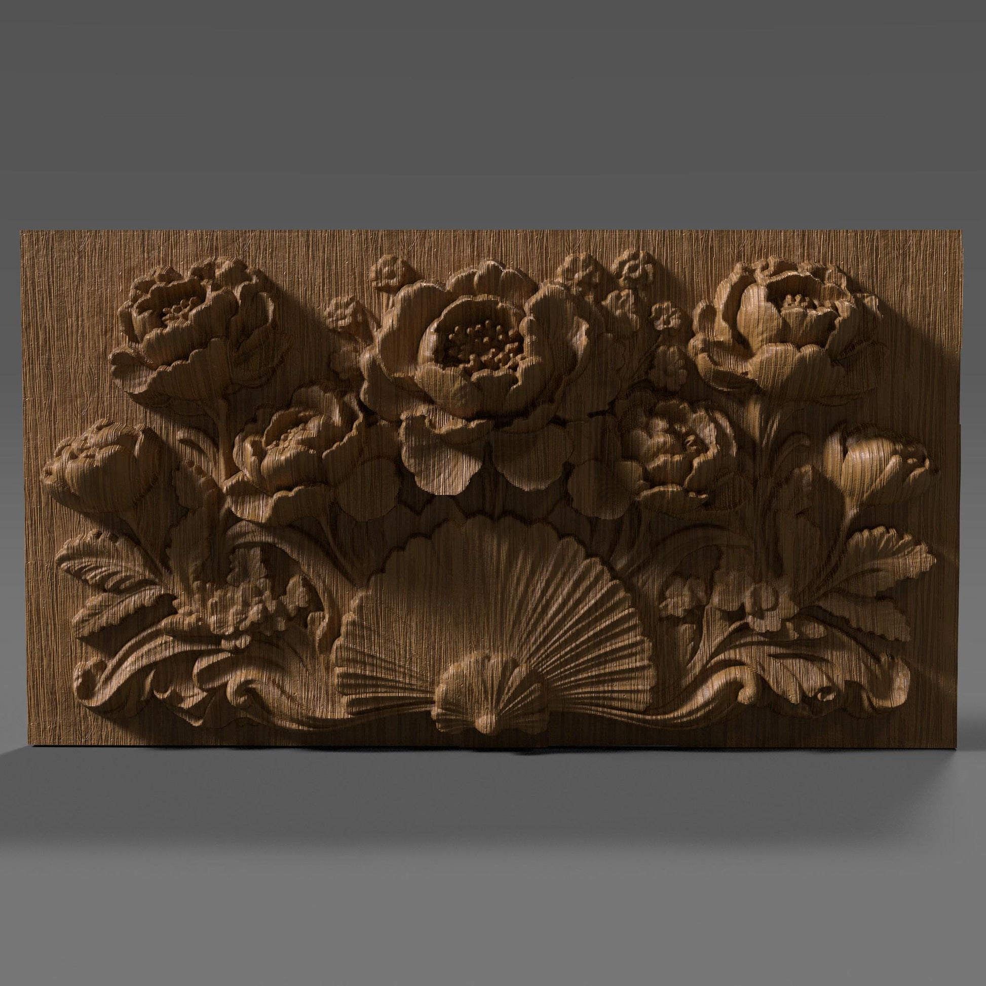 Cherry Blossom 3D Relief: Floral CNC Carving Panel (Digital Download)