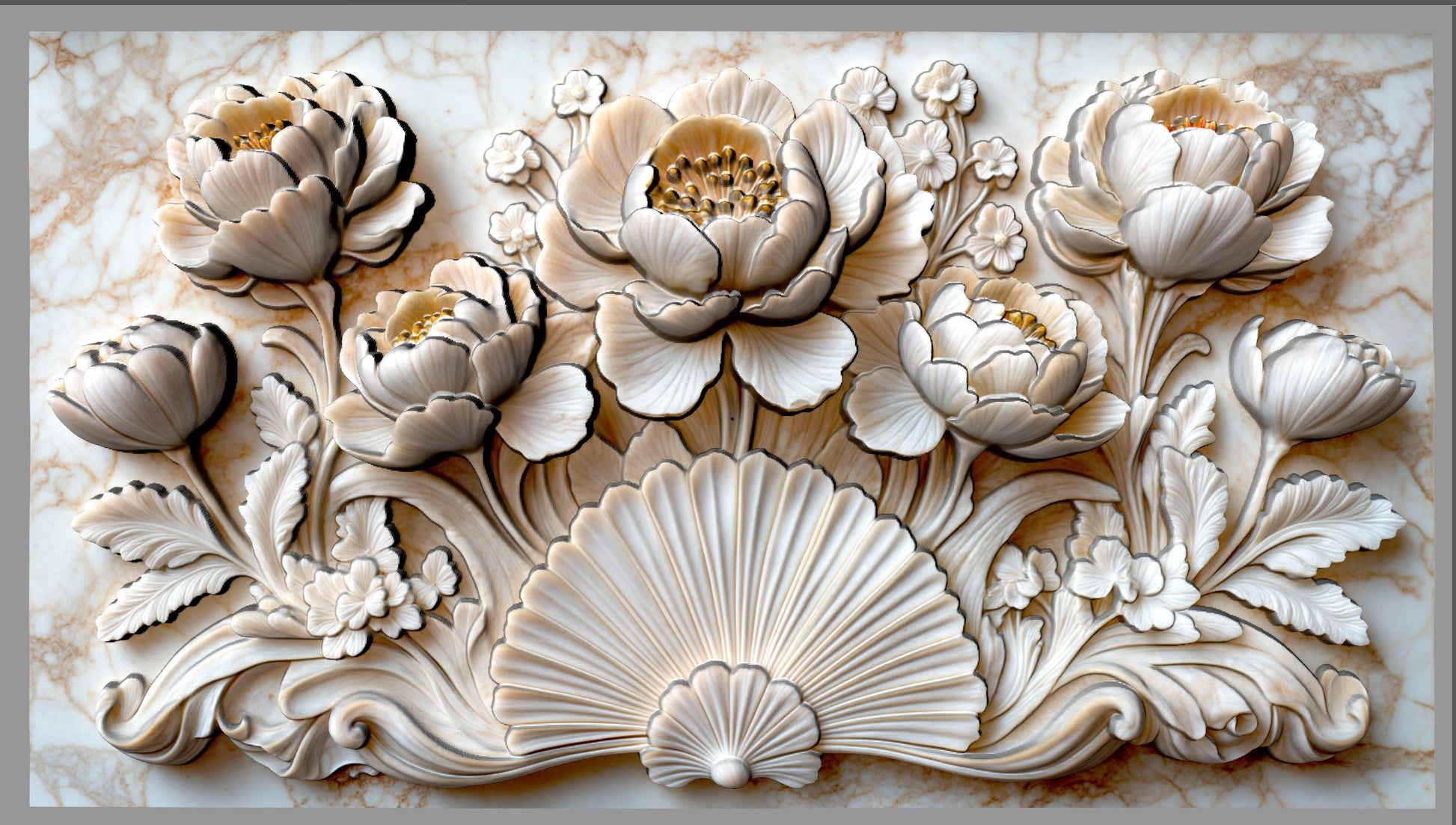 Detailed 3D STL floral relief design featuring cherry blossom-style flowers and delicate branches, framed in a clean square layout. Ideal for CNC wood carving, laser engraving, or 3D printing on wood, resin, or stone. Perfect for creating elegant wall art, decorative panels, home décor, or gifts. The intricate petal shapes and natural composition add a touch of botanical beauty to any project, making it a standout digital download for craft and carving enthusiasts.