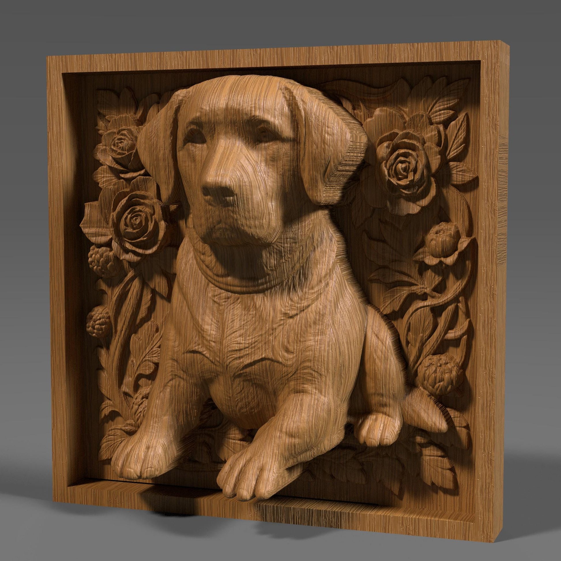 Labrador Retriever 3D Relief Model: CNC Carving, Laser Engraving (Digital Download)