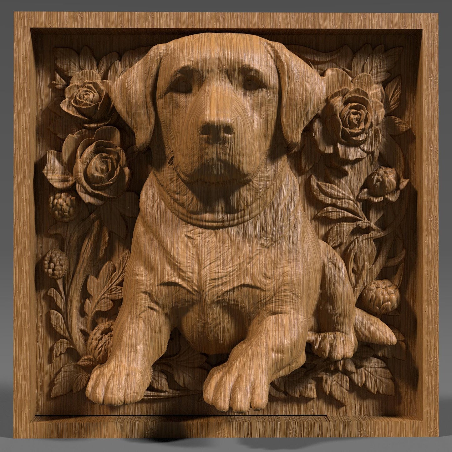 Labrador Retriever 3D Relief Model: CNC Carving, Laser Engraving (Digital Download)