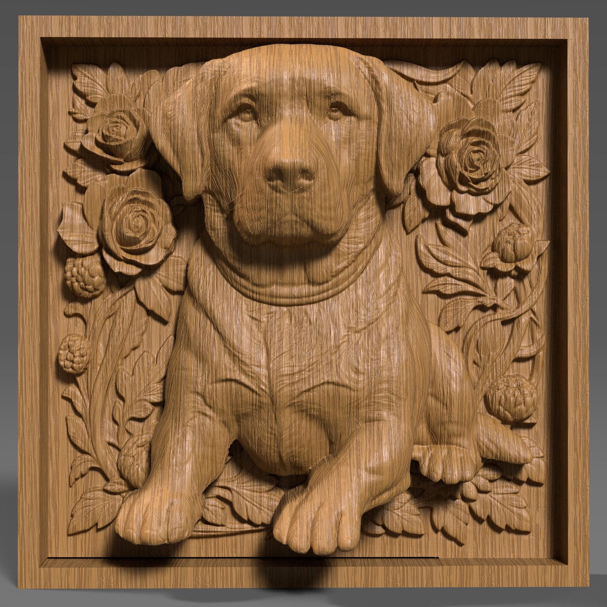 Labrador Retriever 3D Relief Model: CNC Carving, Laser Engraving (Digital Download)