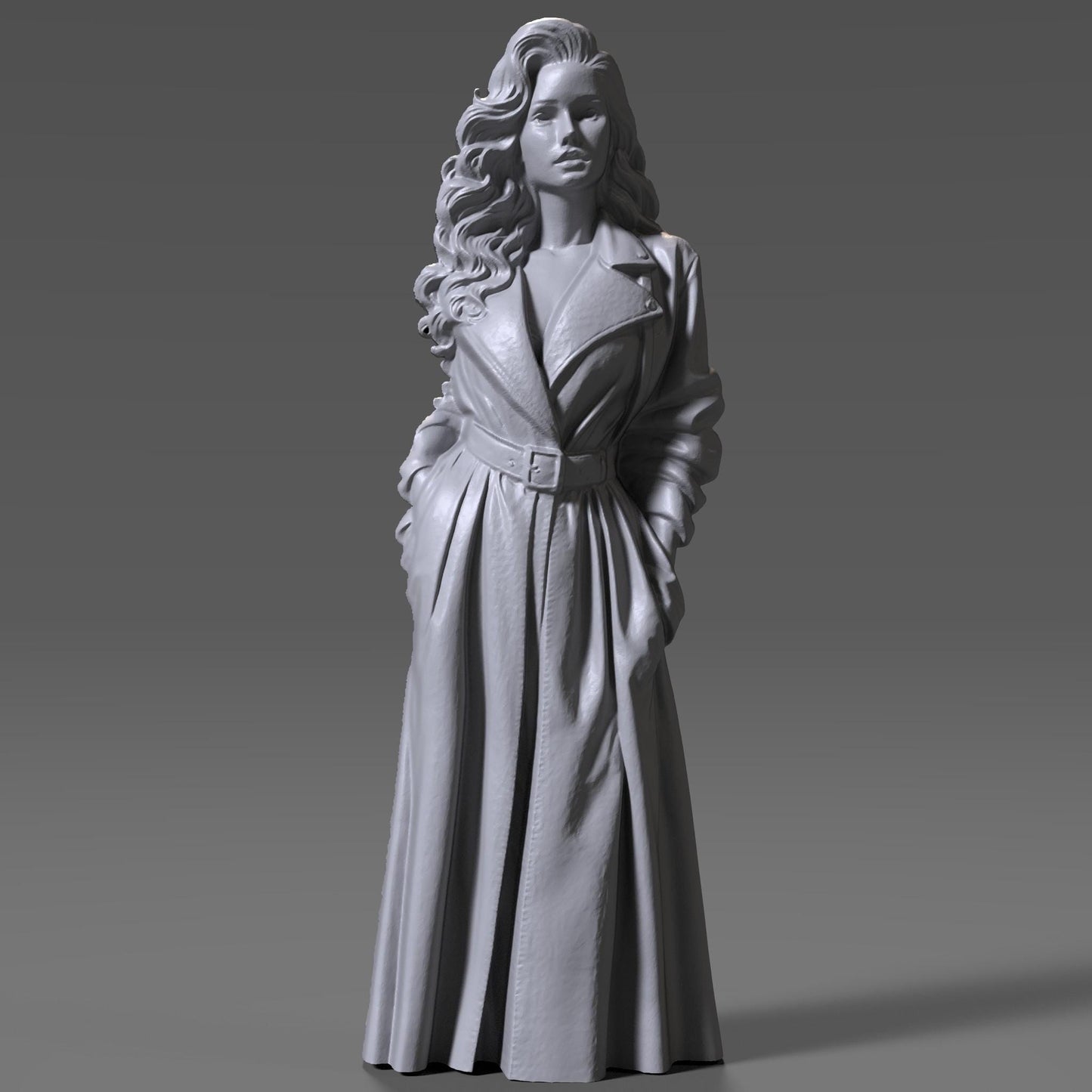 Elegant Woman 3D STL File: CNC Wood Carving Model (Digital Download)