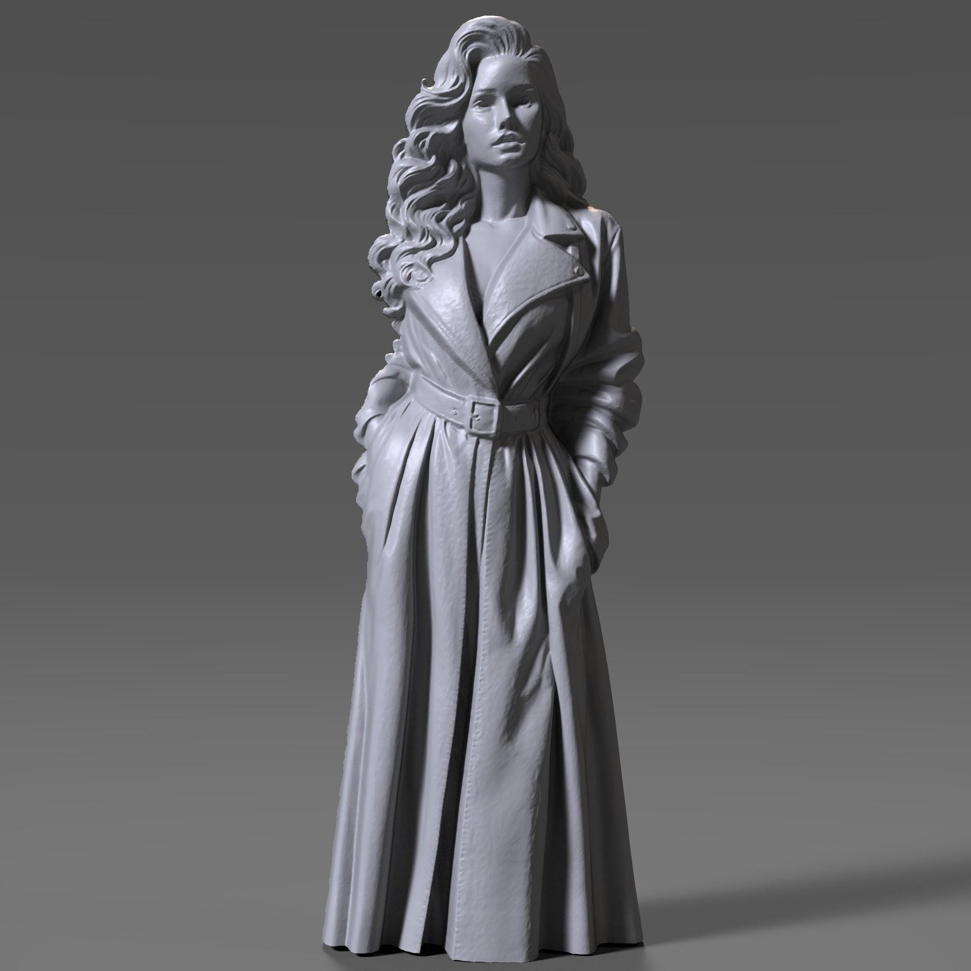 Elegant Woman 3D STL File: CNC Wood Carving Model (Digital Download)