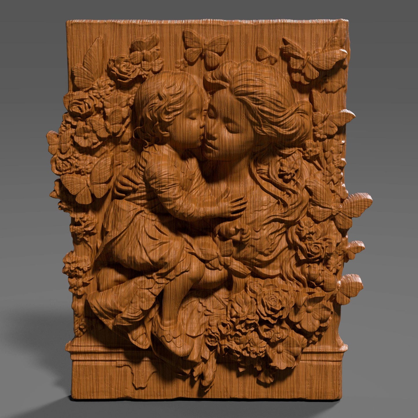 Mother & Child Relief Model: CNC Carving, Laser Engraving, 3D Printing (Digital Download)