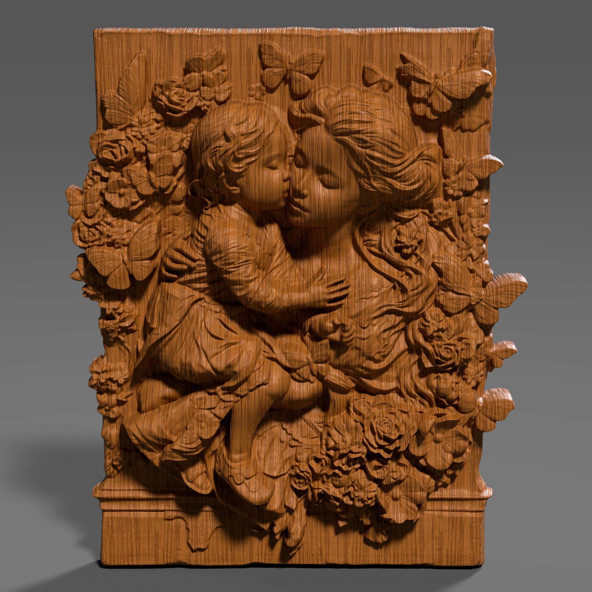 Mother & Child Relief Model: CNC Carving, Laser Engraving, 3D Printing (Digital Download)