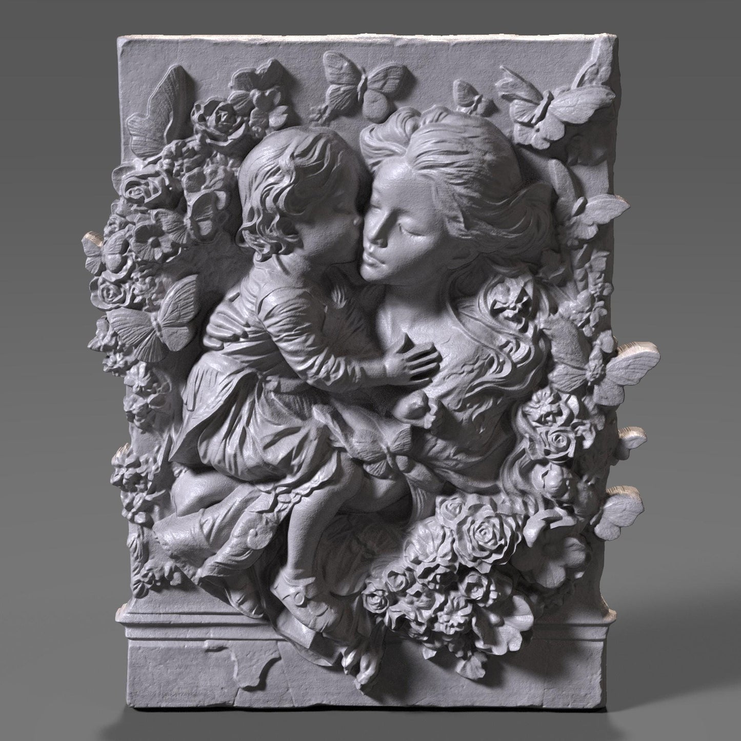 Mother & Child Relief Model: CNC Carving, Laser Engraving, 3D Printing (Digital Download)