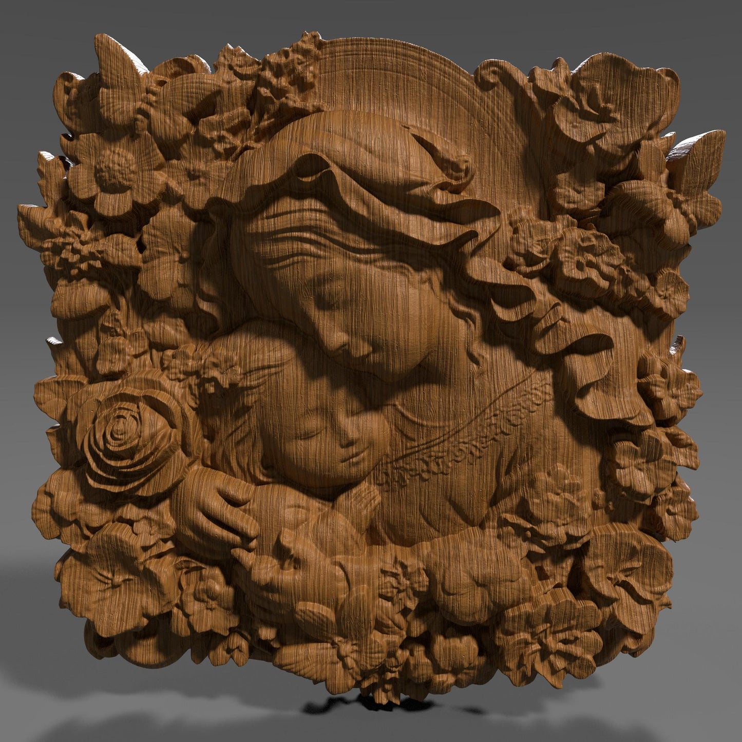 Mother & Child Relief Model: CNC Carving, Laser Engraving, 3D Printing (Digital Download)