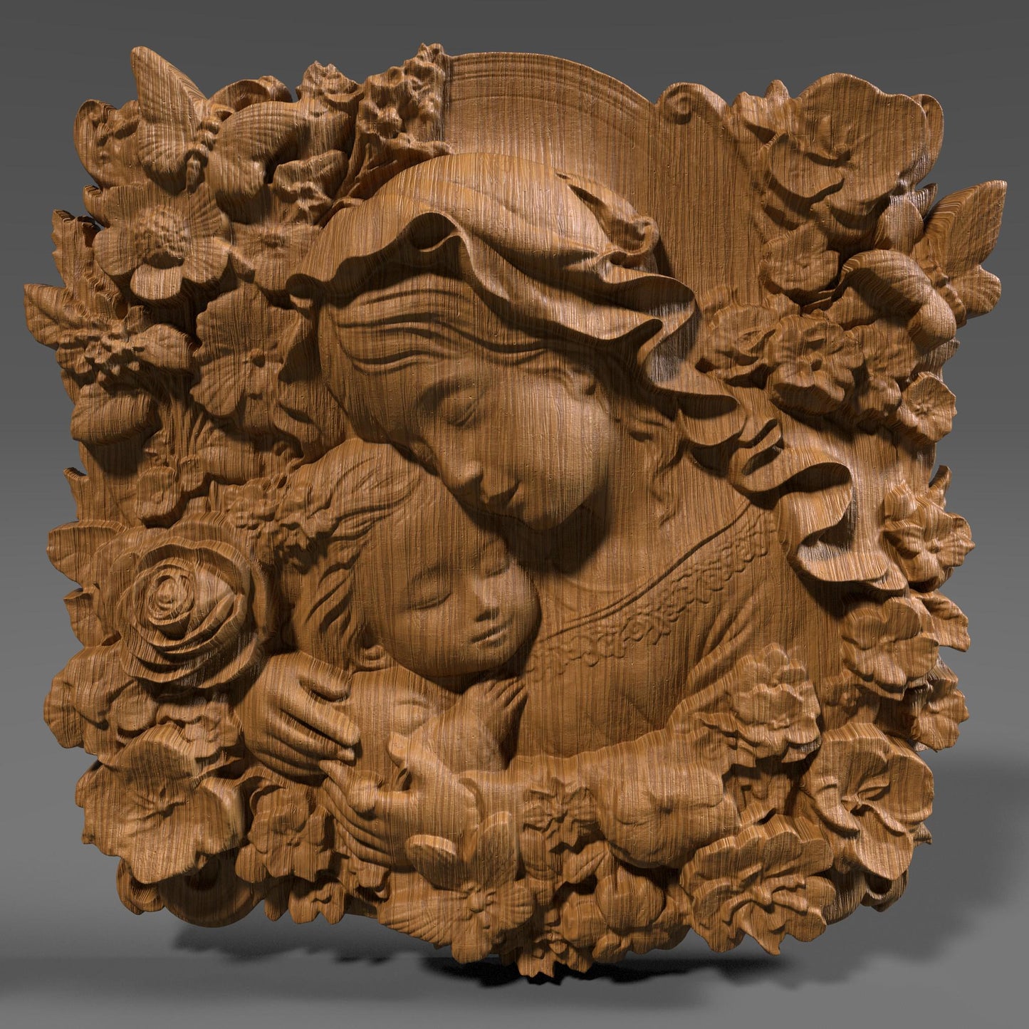 Mother & Child Relief Model: CNC Carving, Laser Engraving, 3D Printing (Digital Download)