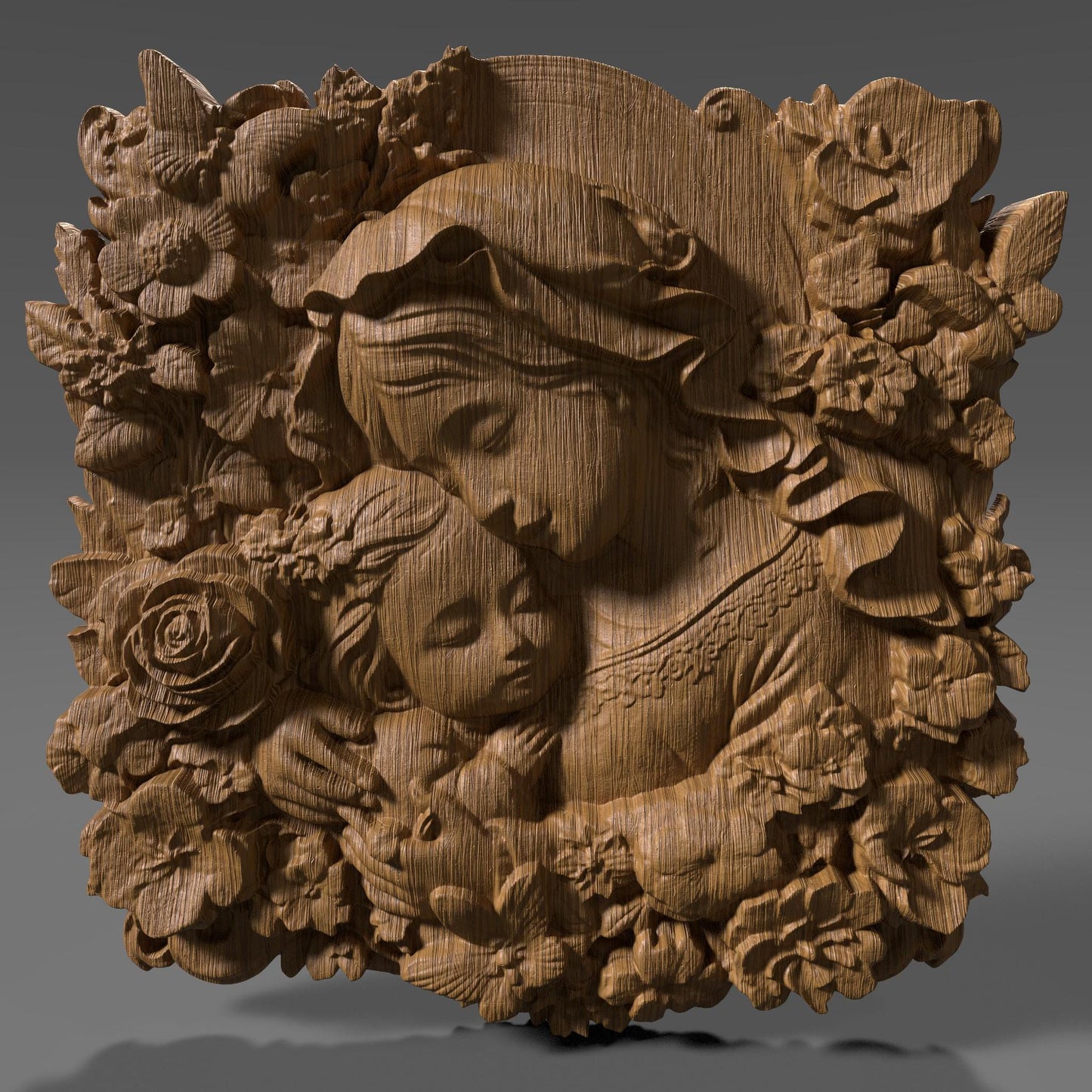Mother & Child Relief Model: CNC Carving, Laser Engraving, 3D Printing (Digital Download)