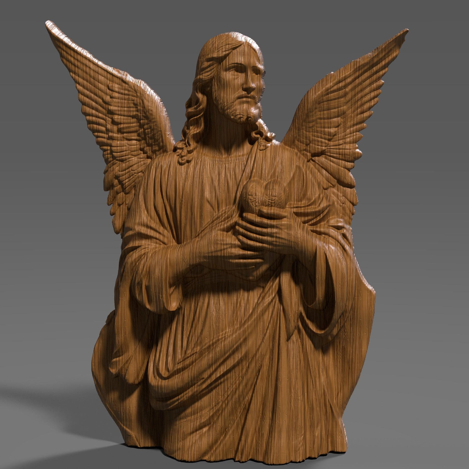 Jesus Christ 3D Relief Model: CNC Carving, Laser Engraving, 3D Printing (Digital Download)