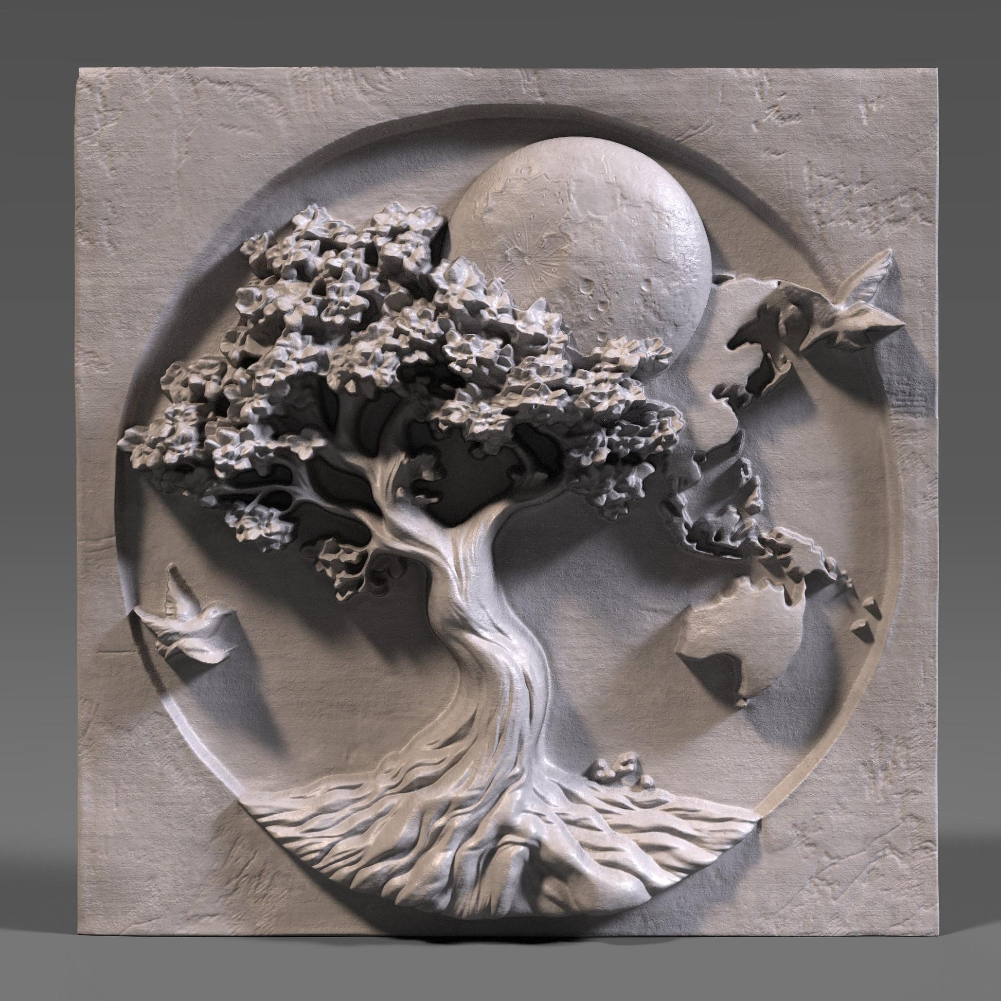 Earth Day Tree of Life 3D Relief Model: CNC Carving STL (Digital Download)