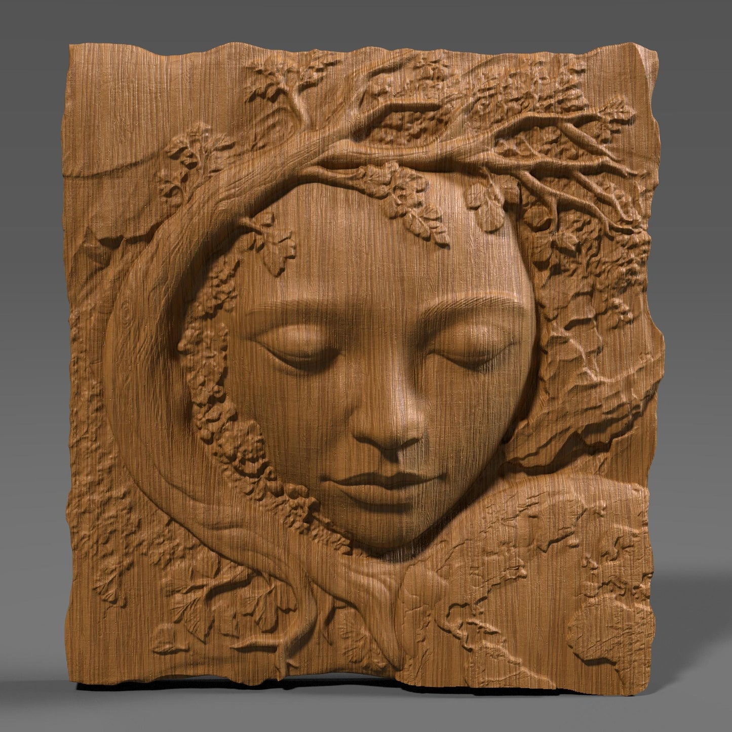A beautifully carved 3D bas relief design showing a heart-shaped Earth surrounded by blooming branches, symbolizing love and protection for our planet. The continents are engraved onto the heart, emphasizing global unity and environmental care. Ideal for Earth Day-themed CNC wood carving, laser engraving, digital download, eco-friendly gifts, or wall decor.