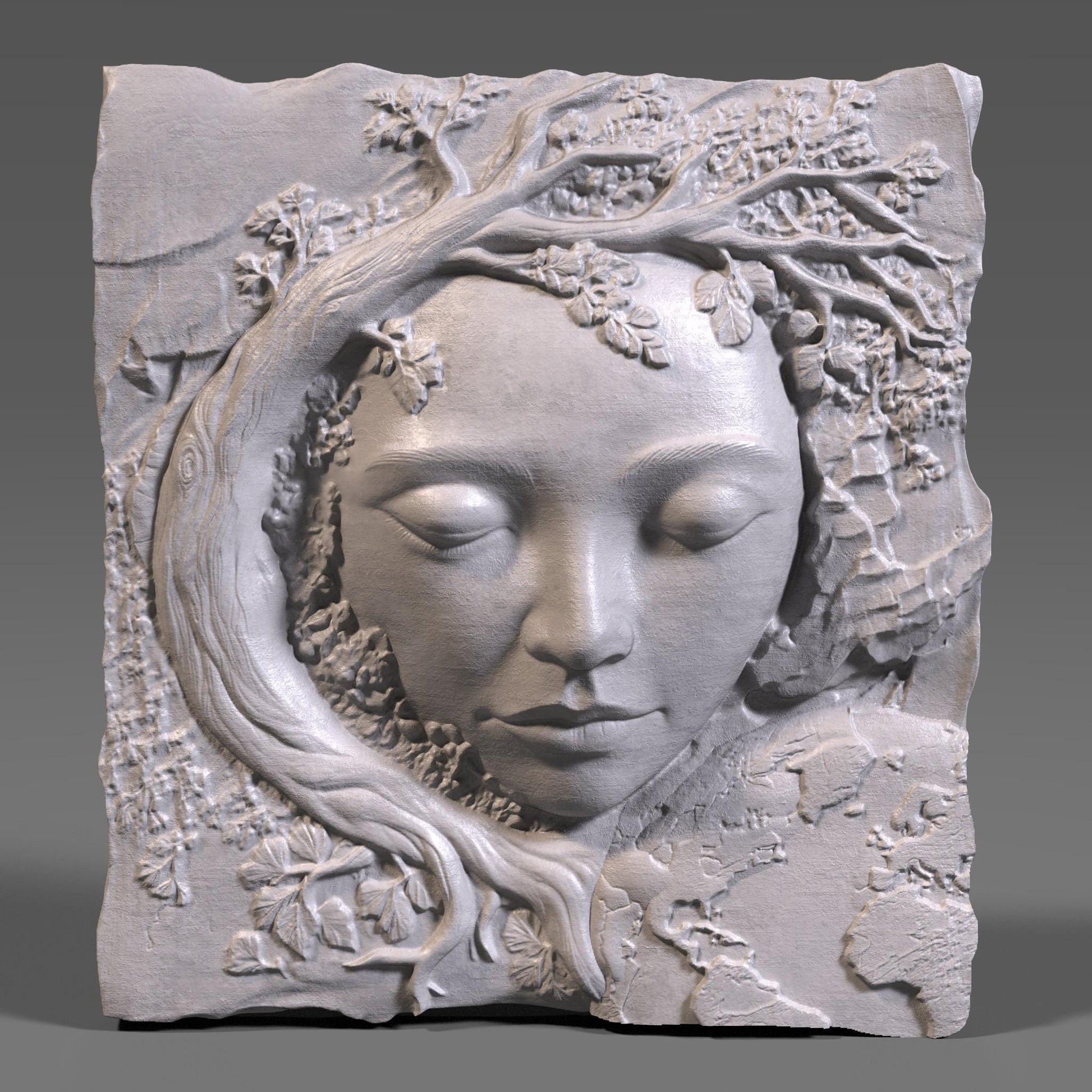 Mother Earth 3D Relief Model: CNC Carving, Laser Engraving (Digital Download)