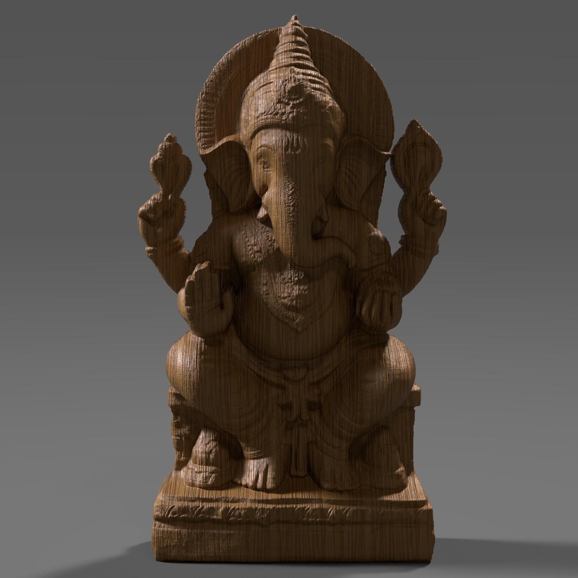 Lord Ganesha 3D STL File: Hindu God Relief for CNC, Laser, 3D Print