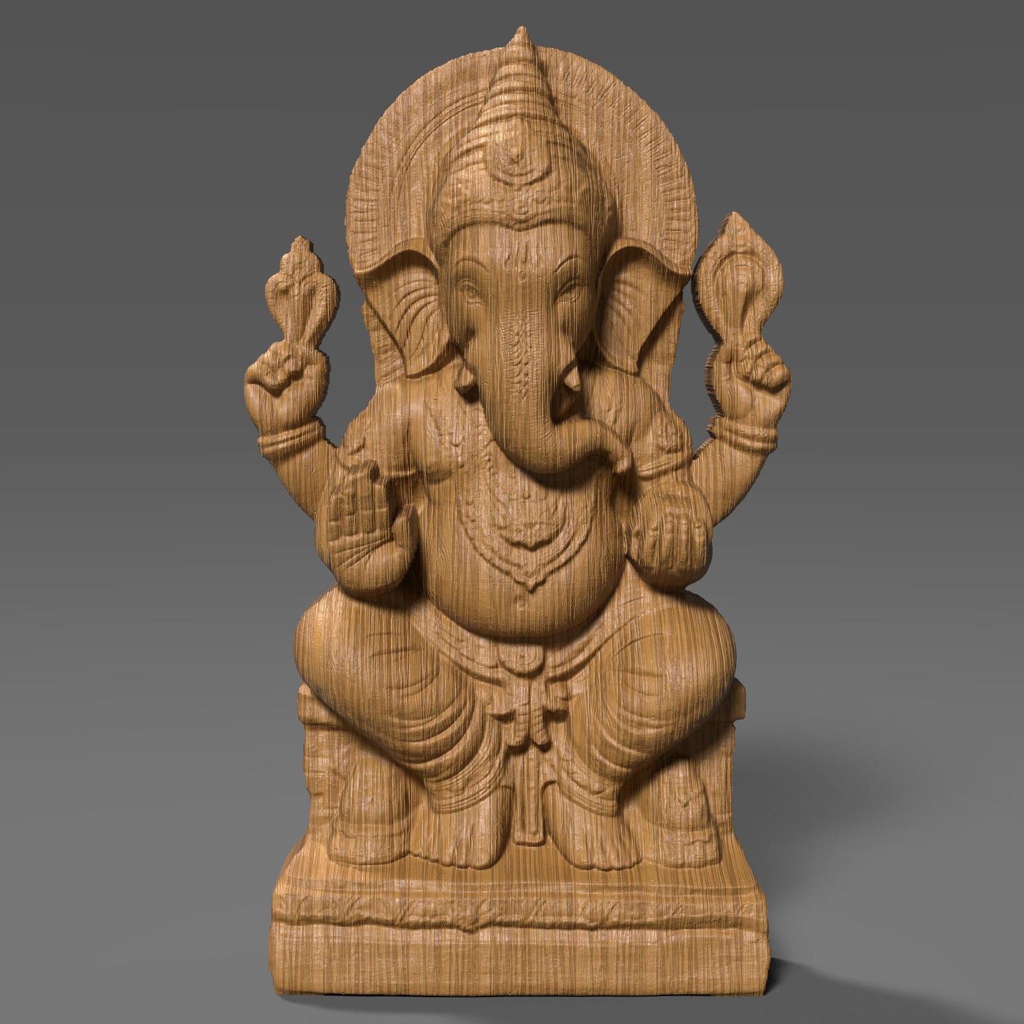 Lord Ganesha 3D STL File: Hindu God Relief for CNC, Laser, 3D Print