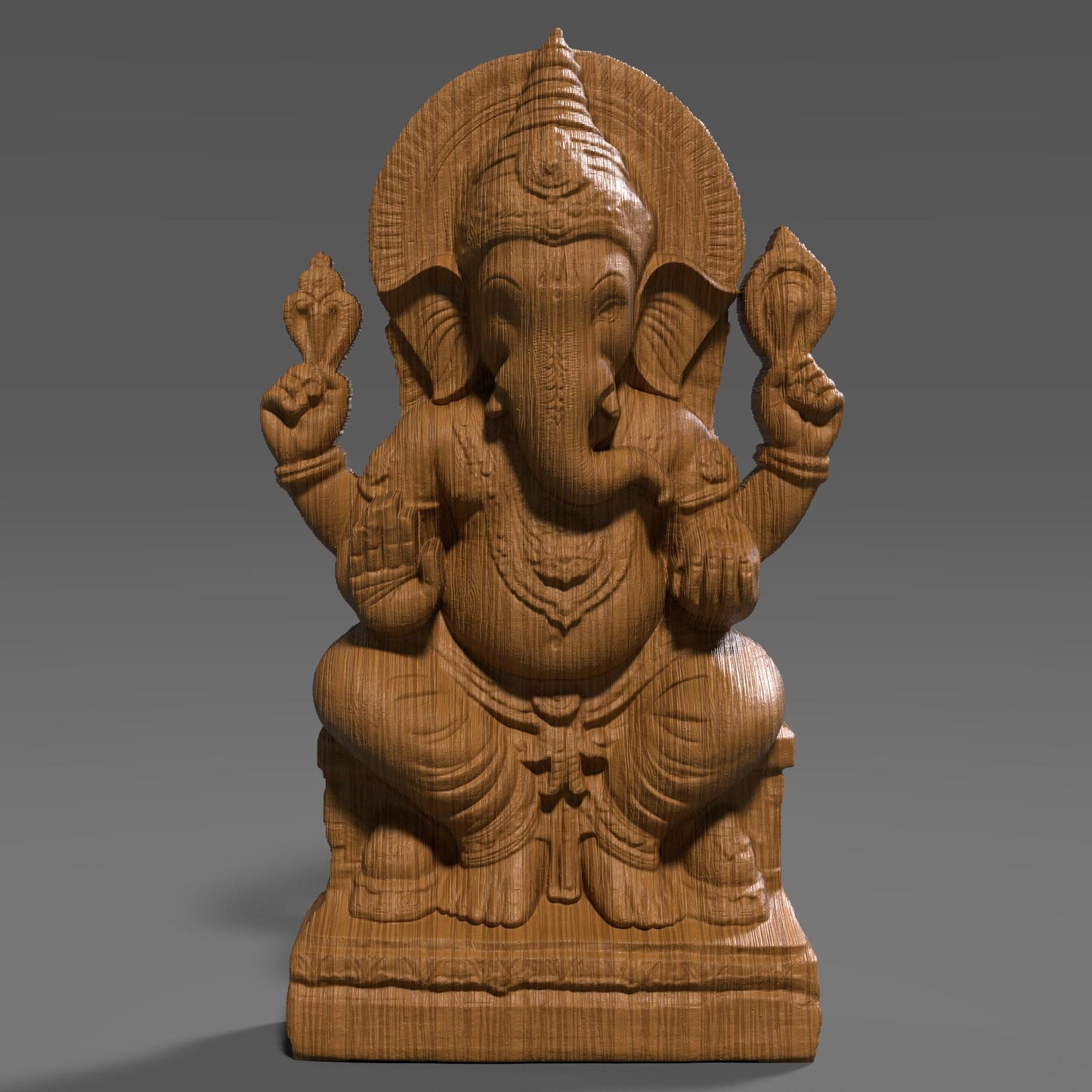 Lord Ganesha 3D STL File: Hindu God Relief for CNC, Laser, 3D Print