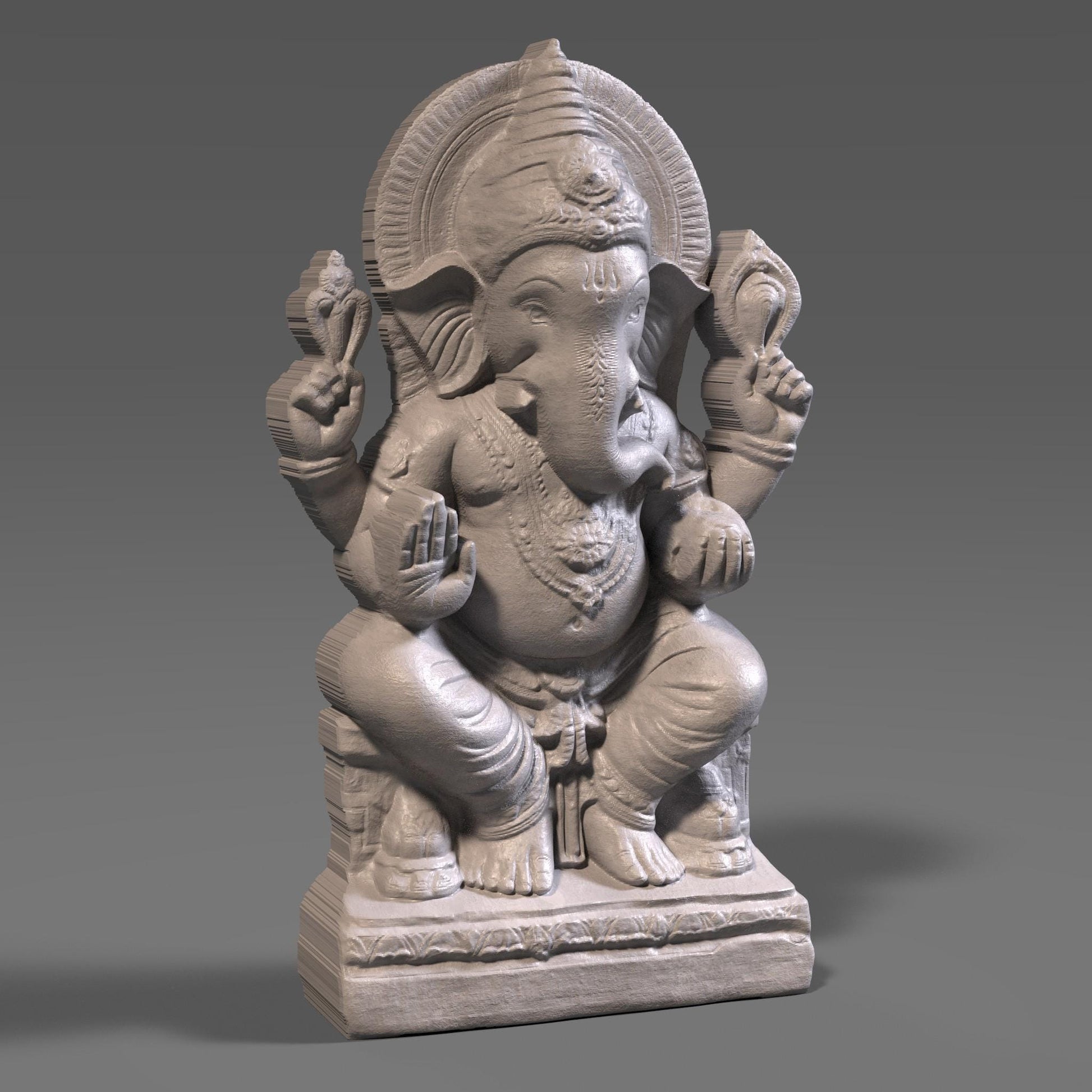 Lord Ganesha 3D STL File: Hindu God Relief for CNC, Laser, 3D Print