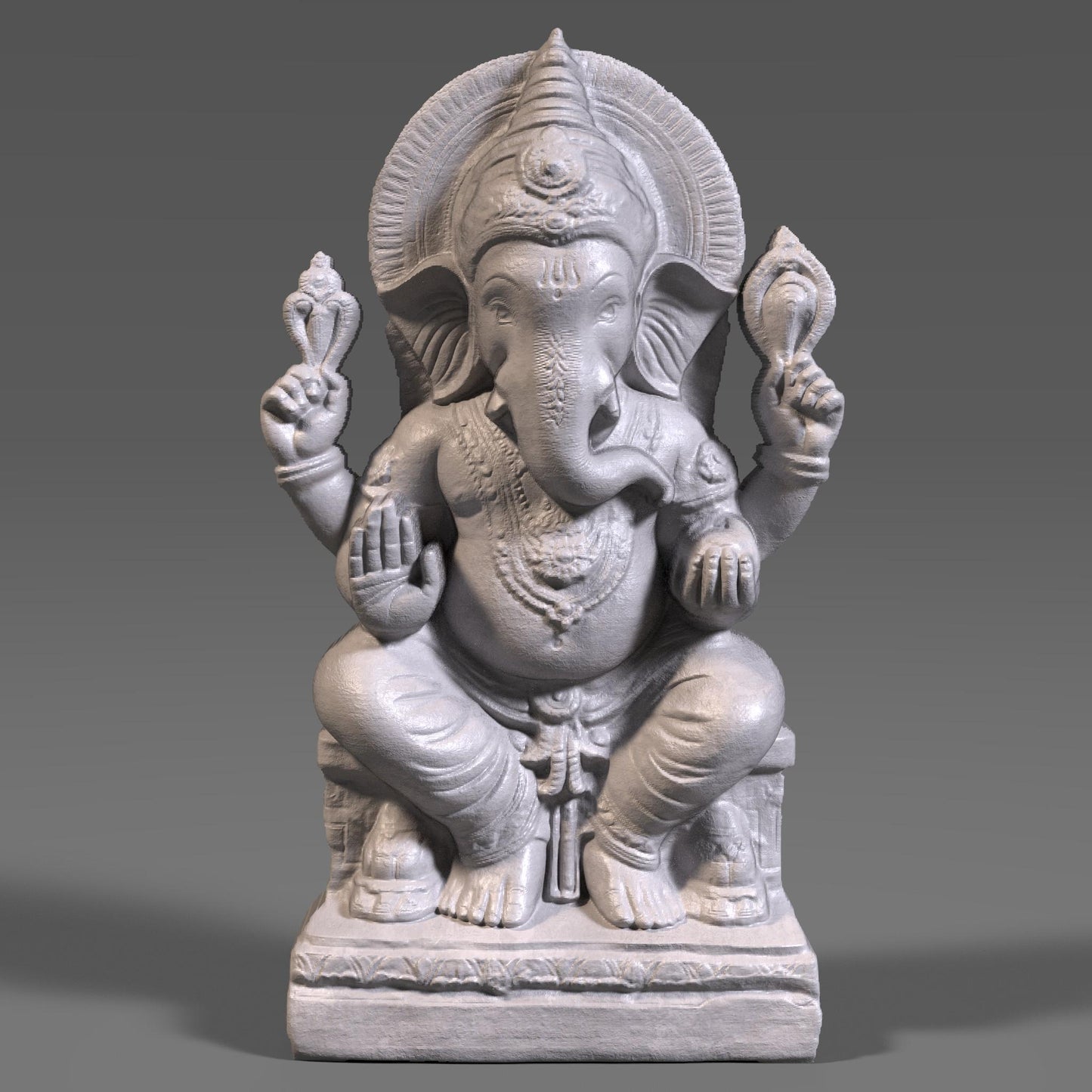 Lord Ganesha 3D STL File: Hindu God Relief for CNC, Laser, 3D Print