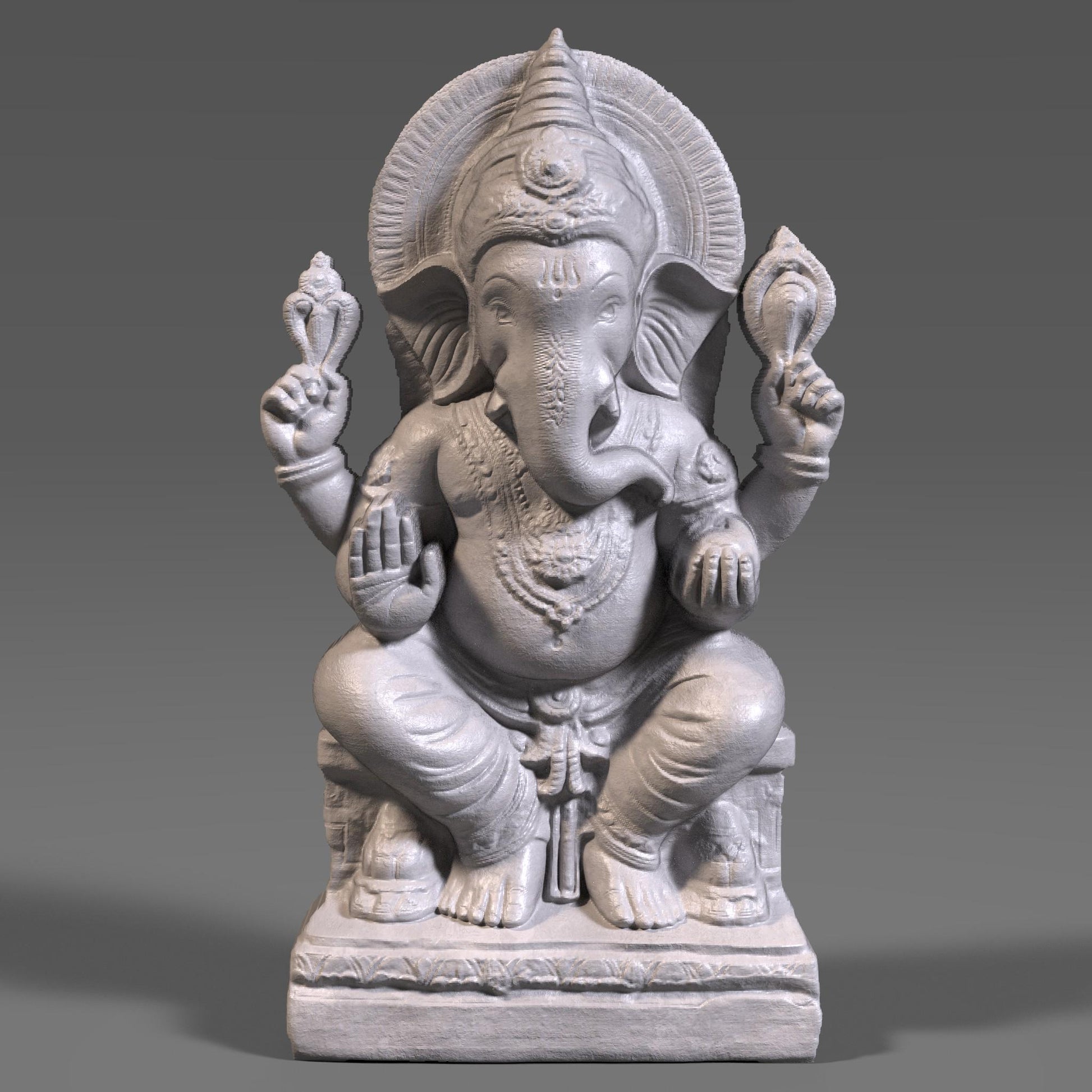Lord Ganesha 3D STL File: Hindu God Relief for CNC, Laser, 3D Print
