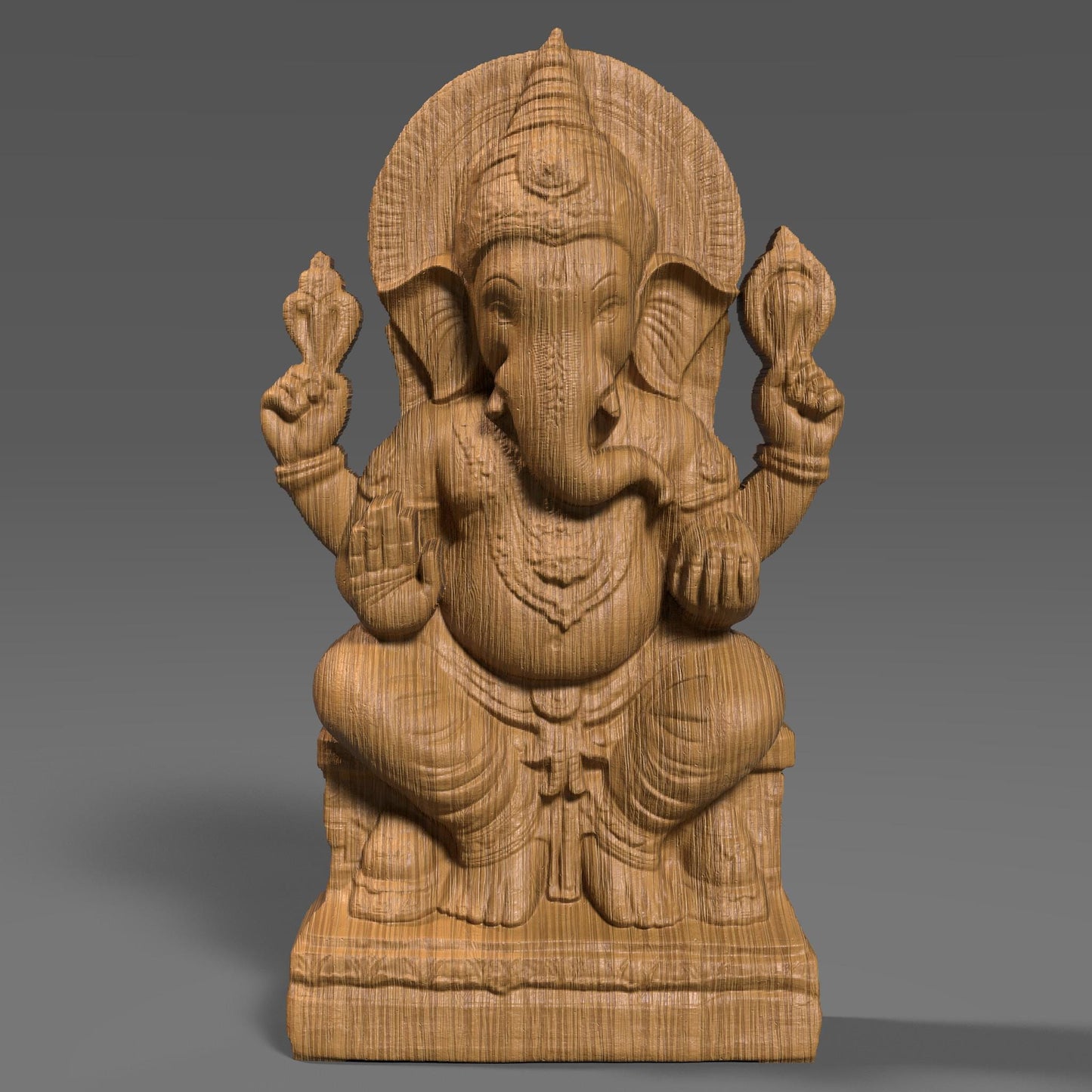 Lord Ganesha 3D STL File: Hindu God Relief for CNC, Laser, 3D Print
